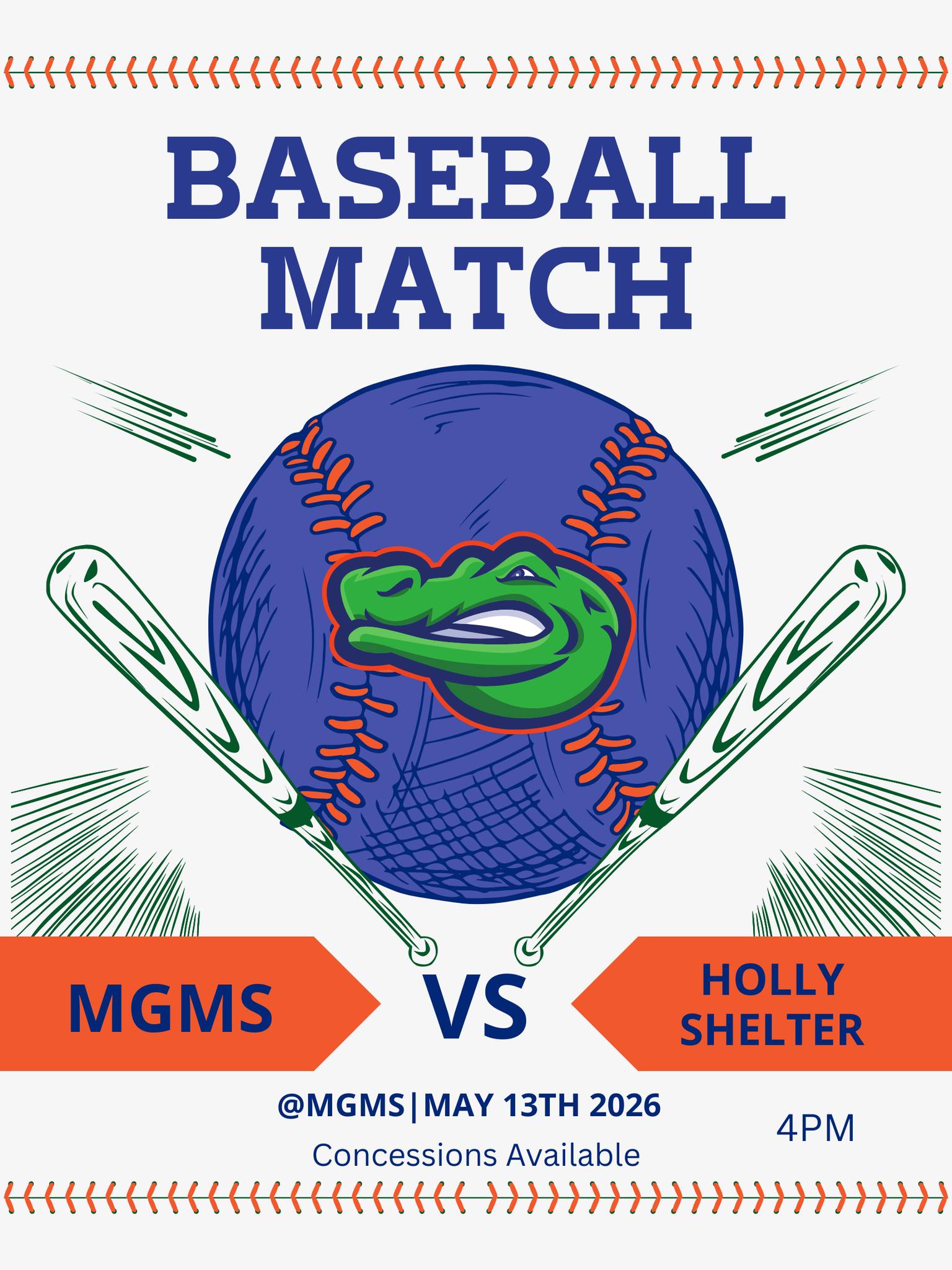 Game day! Come cheer on your Gators against Noble this afternoon at home!