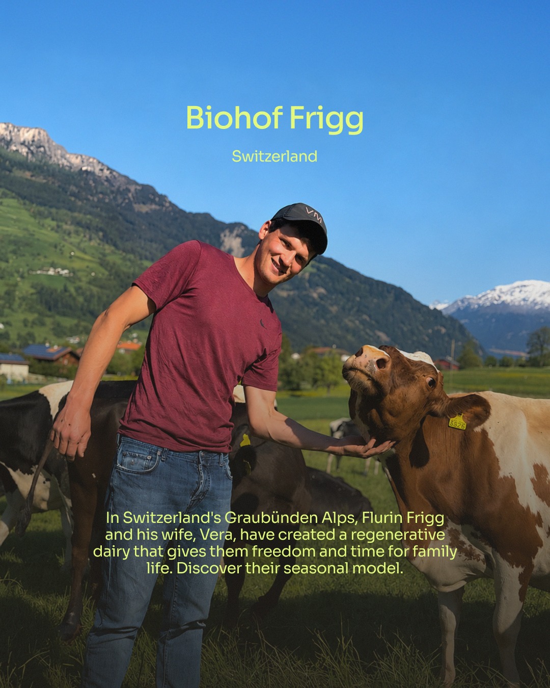 In 2021, Flurin and Vera took over Biohof Frigg with their two young daughters. They wanted their dairy farm to support them in having freedom and time for family life.
“If the next generation can’t picture themselves in this life,” Flurin says, “that’s not a farming problem, it’s a design problem.”
Now across 65 hectares in the Swiss alps, they are showing how regenerative agriculture isn’t just about soil health or great products, it’s also about designing a life the next generation wants to live.
🔗Follow the link in @top50farmers bio for more info on how Biohof Frigg’s seasonal dairy system enables them to live a balanced life.
✍️ Written by @top50farmers and @helianthi_
#top50farmers #FlurinFrigg #top50farmers2026 #BiohofFrigg #t50f2026 #T50F #regenag #regenerativeagriculture #regenerativefarming #soilhealth #knowyourfarmer #futureoffarming #europe #switzerland