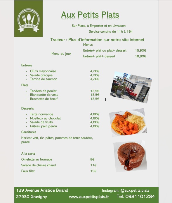 Menu du jour Mardi 12 Mai.