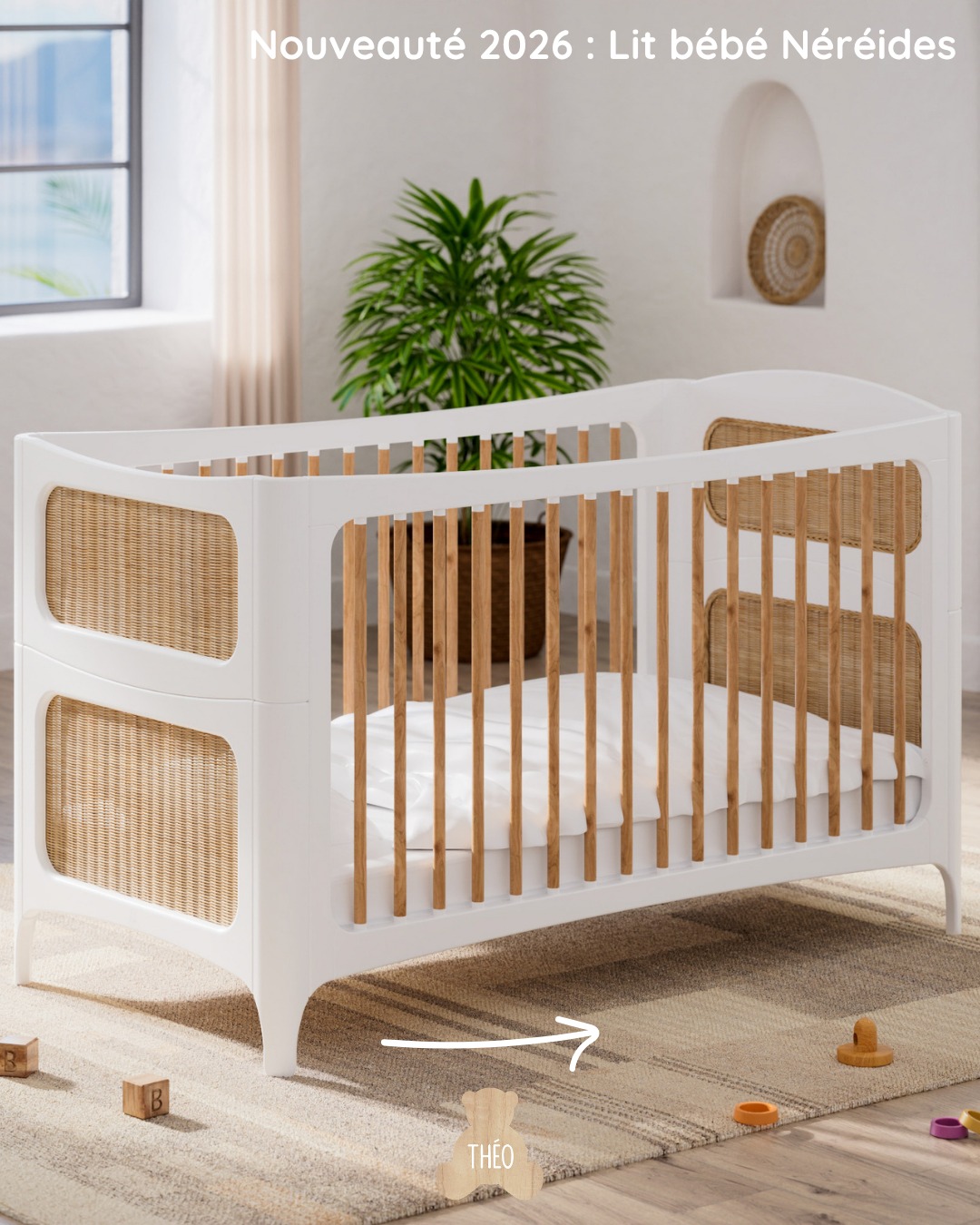 ✨ Lit Néréides 70x140cm✨
Le lit Néréides Neige s’inspire de la mer et de la douceur des éléments naturels pour créer un véritable cocon apaisant
👶 Dès la naissance et jusqu’à 5 ans (lit junior)
🛏 Lit bébé, lit junior et petit sofa (avec kit évolutif)
🔒 Norme NF EN 716
Son design associe blanc lumineux, bois véritable et rotin 100% naturel pour un univers doux et harmonieux 🌿
Avec ses lignes arrondies et ses matières durables, il accompagne bébé dans ses premiers rêves avec sérénité et évolutivité ✨
#ConfortBébé #BienÊtre #chambrebebe #TheoBebe #ChambreBébé #DécoNaturelle #chambreBebe #BienEtreBebe #MeublesDurables #mobilierdurable #BébéConfort #litevolutif #EcoResponsable #MateriauxNaturels