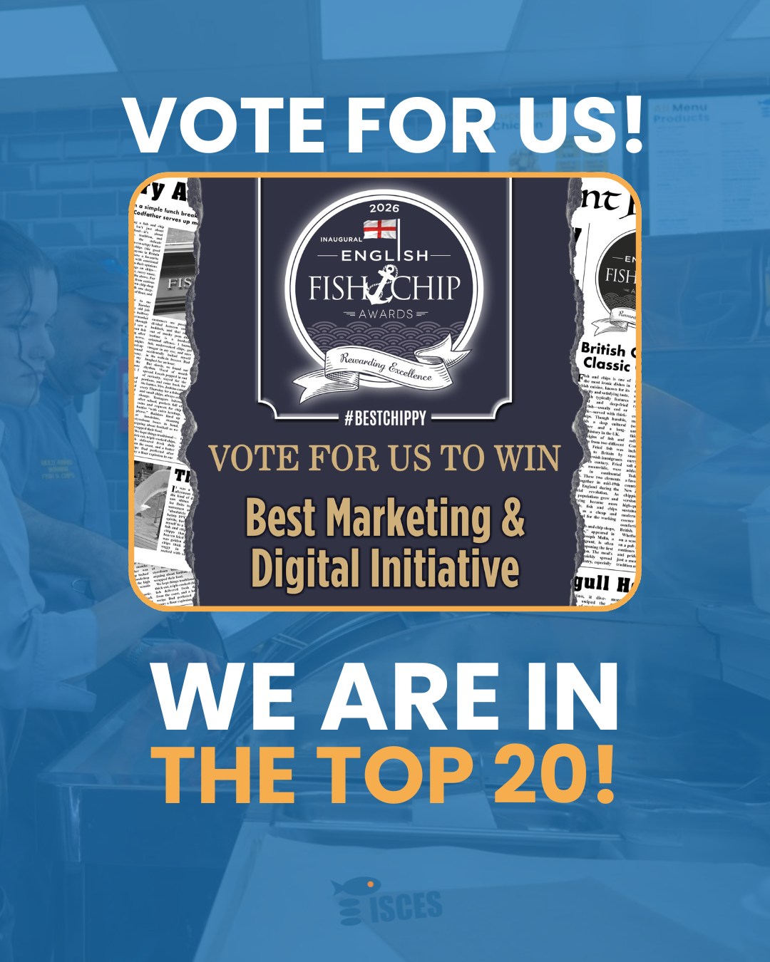 Thank you to everyone who has voted for us so far..π We appreciate your support!
We are now in the Top 20 in our category and would love for you to give us one last push towards the Top 3 by voting!
β‘οΈ www.englishfishandchipawards.com/vote-2026
#local #lovelocal #fishandchips