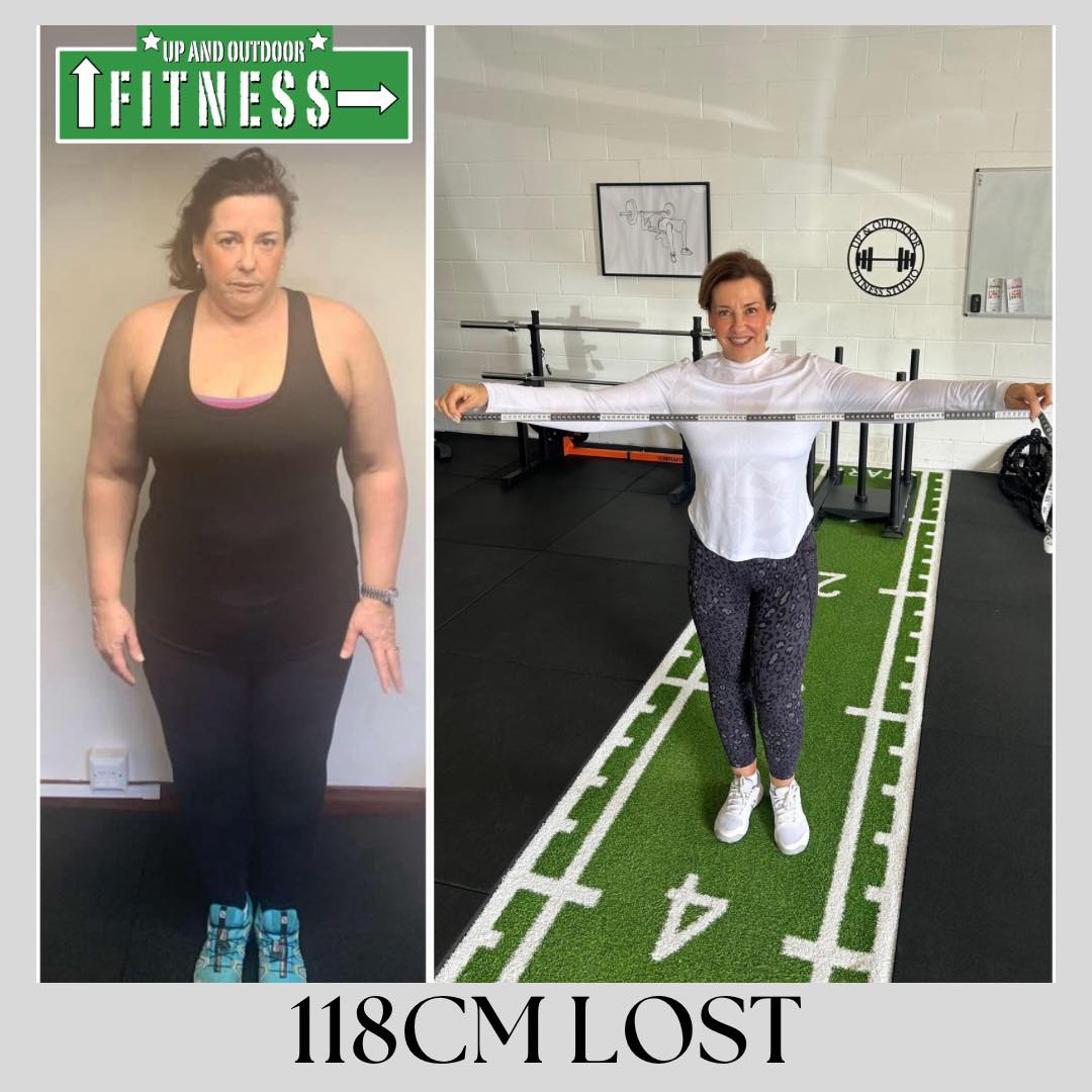 118cm down in 18 months. That’s not a “quick fix”… that’s consistency.
Jo describes herself as happier, healthier and stronger — and you can see it. She’s absolutely buzzing in my new studio holding a tape measure showing over 1 metre lost in overall measurements.
This all started with my 21 Day Drop A Jean Size Challenge, where Jo learned how to:
carb cycle properly
understand protein / carbs / fats
fuel her body (instead of guessing)
stay consistent without starving herself
Jo has worked so hard and I genuinely couldn’t be prouder of what she’s achieved.
If you’re sat there thinking “I need to get back on track”… you can do this too.
My next 21 Day Online Challenge starts Monday 15th June — sign up here:
https://mailchi.mp/990a4d9f2dbf/21daydropajeansizechallenge
#upandoutdoorfitness #billingshurst #weightlossjourney #strongwomen #fatloss #fitnessmotivation #carbcycling #dropajeansizechallenge #sussexfitness #smallgrouptraining
