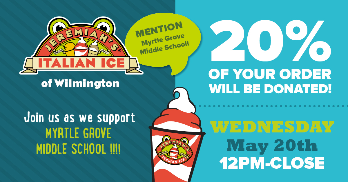 Spirit Night Tonight!!! Make sure you mention Myrtle Grove Middle School at check out!