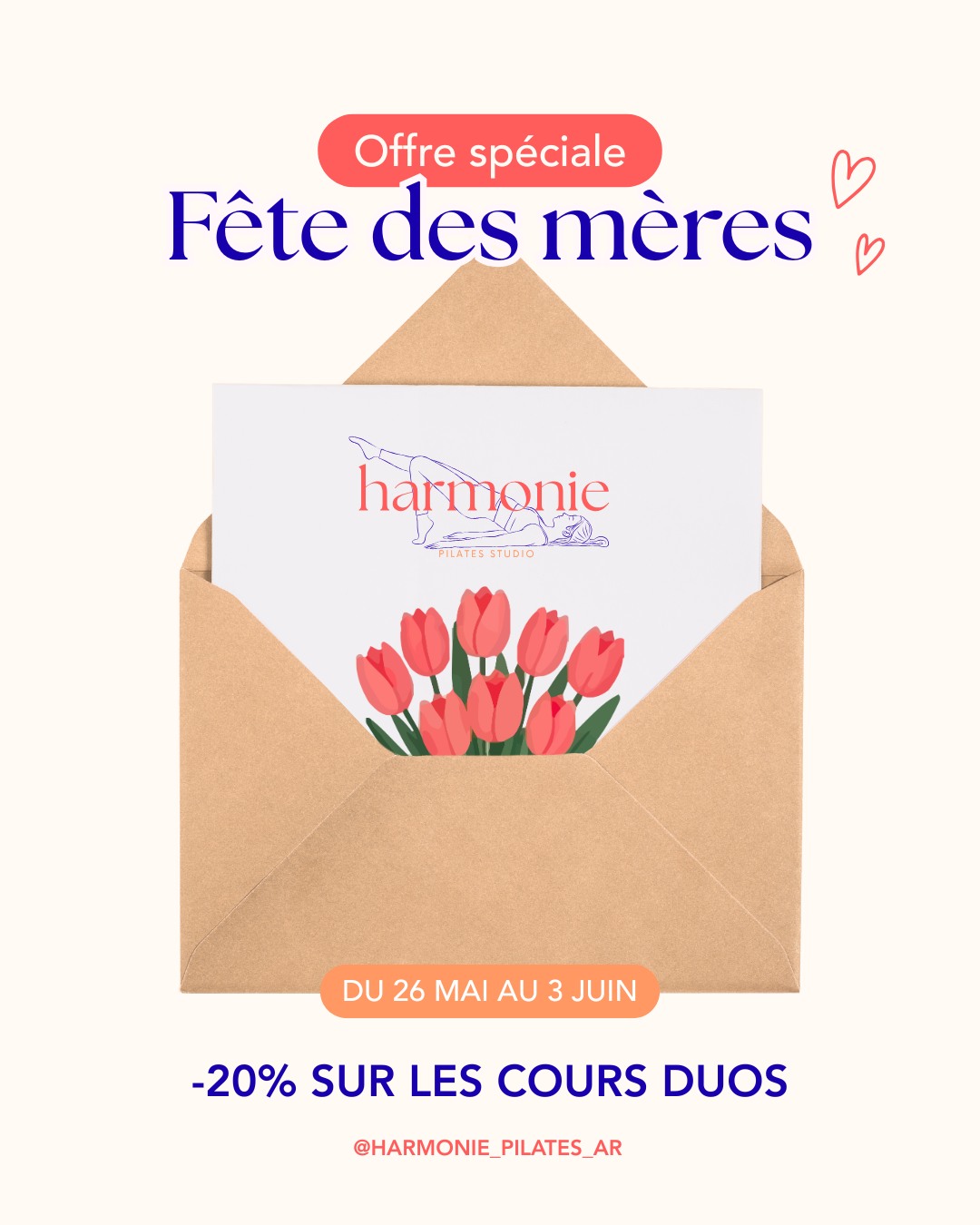 Cette année, offre-lui plus qu'un cadeau. 💙
Et si tu offrais à ta maman un vrai moment pour elle ? Une séance de Pilates, à deux, dans un cadre intimiste et bienveillant — pensée pour vous, selon vos besoins du moment.
Pour la Fête des mères, le cours duo passe de 100 € à 80 € chez Harmonie Pilates Studio et ce du 26 mai au 3 juin 2026 !
C'est l'occasion de partager un moment doux, sans pression, loin du quotidien — juste deux personnes et une professeure qui adapte chaque exercice à ce que vous ressentez.
C'est le genre de cadeau dont on se souvient 🌷
👉 Réserve ton cours en DM ou via le lien en bio — les créneaux sont limités.
#pilatesstrasbourg #fetedesmeres #coursduo #reformerpilates #bienetre #strasbourg #cadeau #momentpourelle #harmoniepilatesstudio