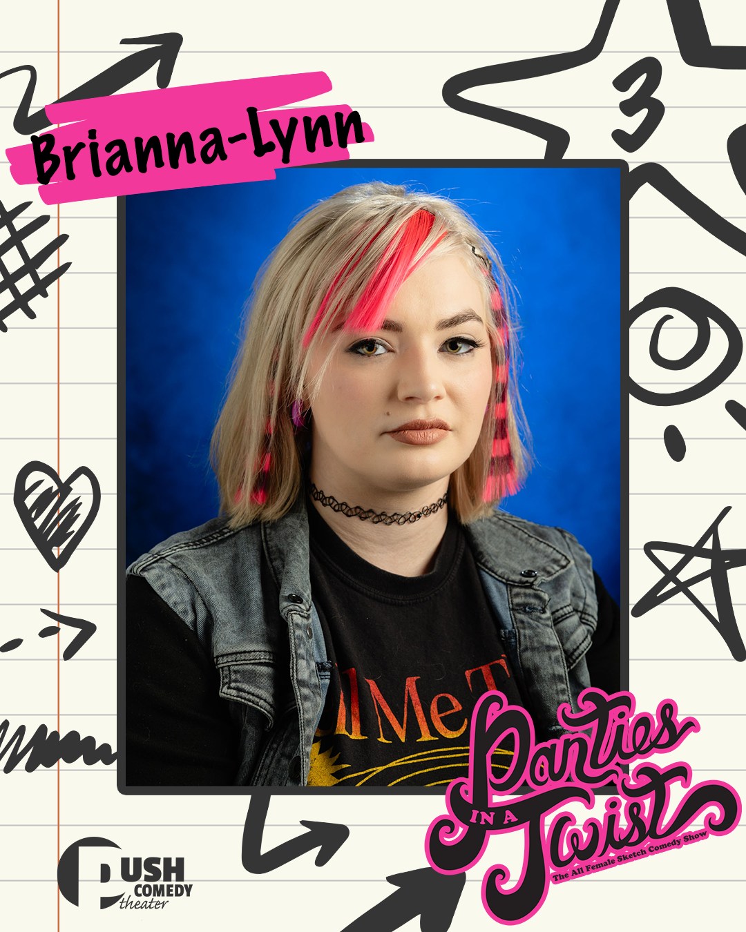 ✨ CAST SPOTLIGHT: BRIANNA-LYNN (B) BAKER✨
At 13, Brianna-Lynn was drawing mustaches on literally everything, collecting Silly Bandz, listening to NeverShoutNever, and deep in her Pretty Little Liars era.
So yes… the foundation was there 😂
Now she’s back for her 3rd Panties in a Twist, and 13-year-old B would be so happy to know she has amazing friends and is still performing.
For Brianna-Lynn, PIAT is special because of the community it creates. Rehearsals move fast, changes happen constantly, and “the way the cast and crew just naturally help each other out is beautiful.”
And this year? She is READY for the physical comedy.
If she could add one Olympic event, it would be farting, and she said she’d win. So please understand the level of confidence we’re dealing with here.
Come find your glimmers with us and see Brianna-Lynn in Panties in a Twist 13 👀
Panties in a Twist is turning 13!
📍 Historic Wells Theater
📅 May 30 & 31
🎟️ Tickets at the link in our bio
Panties in a Twist is presented by @wendyschofermd
Thank you to our sponsors:
@thecollectivetattoo
@flow.massage.nfk
📸 Donald Campbell
#pushcomedytheater #neonfk #visitnorfolkva #piat13