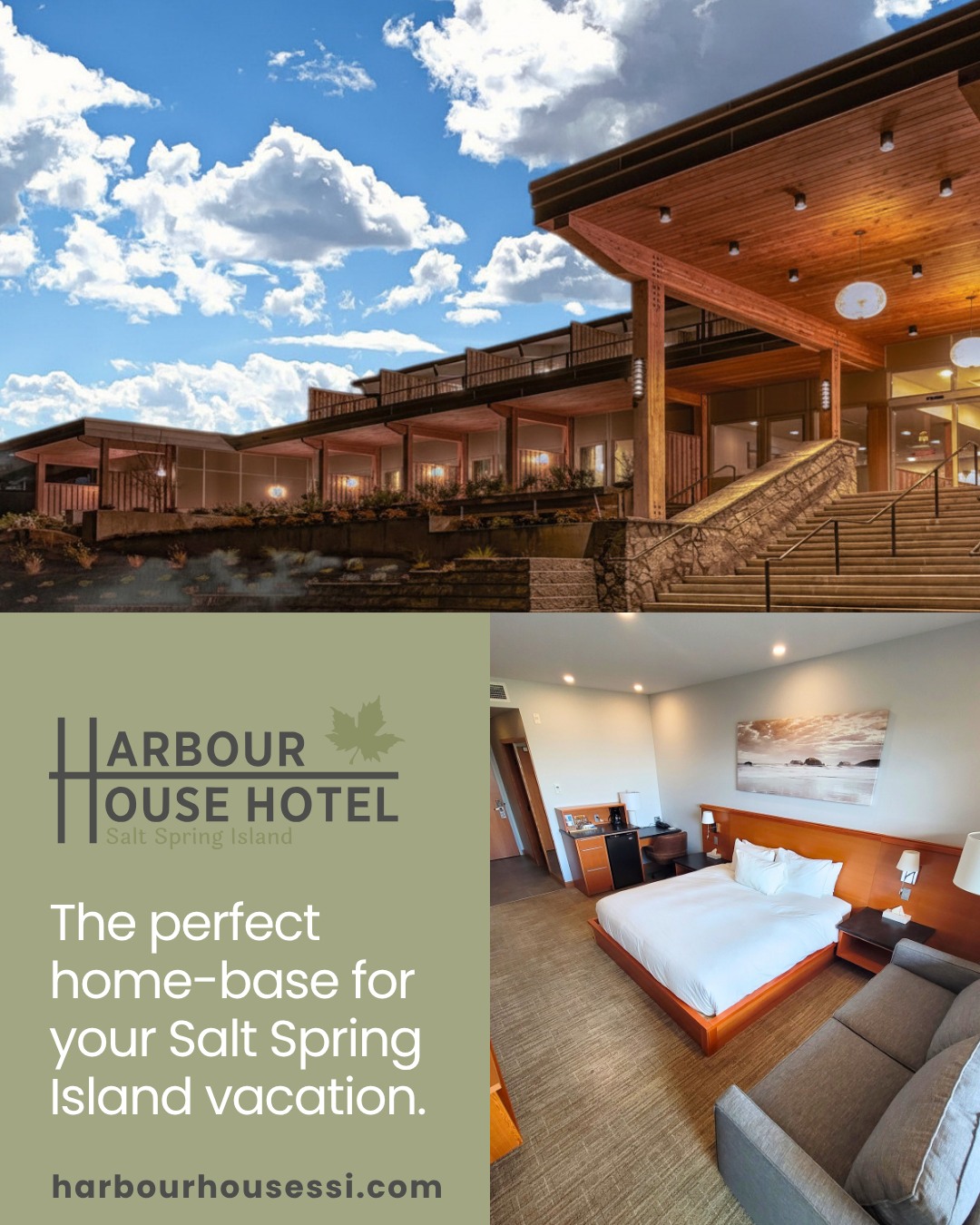 Make a weekend of it! 🌊✨
Whether you're looking for a relaxing island escape or a base to explore Salt Spring, the Harbour House Hotel has everything you need. We’re located in Ganges, just steps away from the marina with gorgeous water views.
Enjoy our beautifully renovated rooms, great amenities, and when you get hungry, join us for patio dining at Woodley's Kitchen.
🌊 Book your island getaway today!
Link in bio
#HarbourHouseHotel #SaltSpringIsland #ExploreBC #IslandGetaway #WoodleysRestaurant #GangesMarina