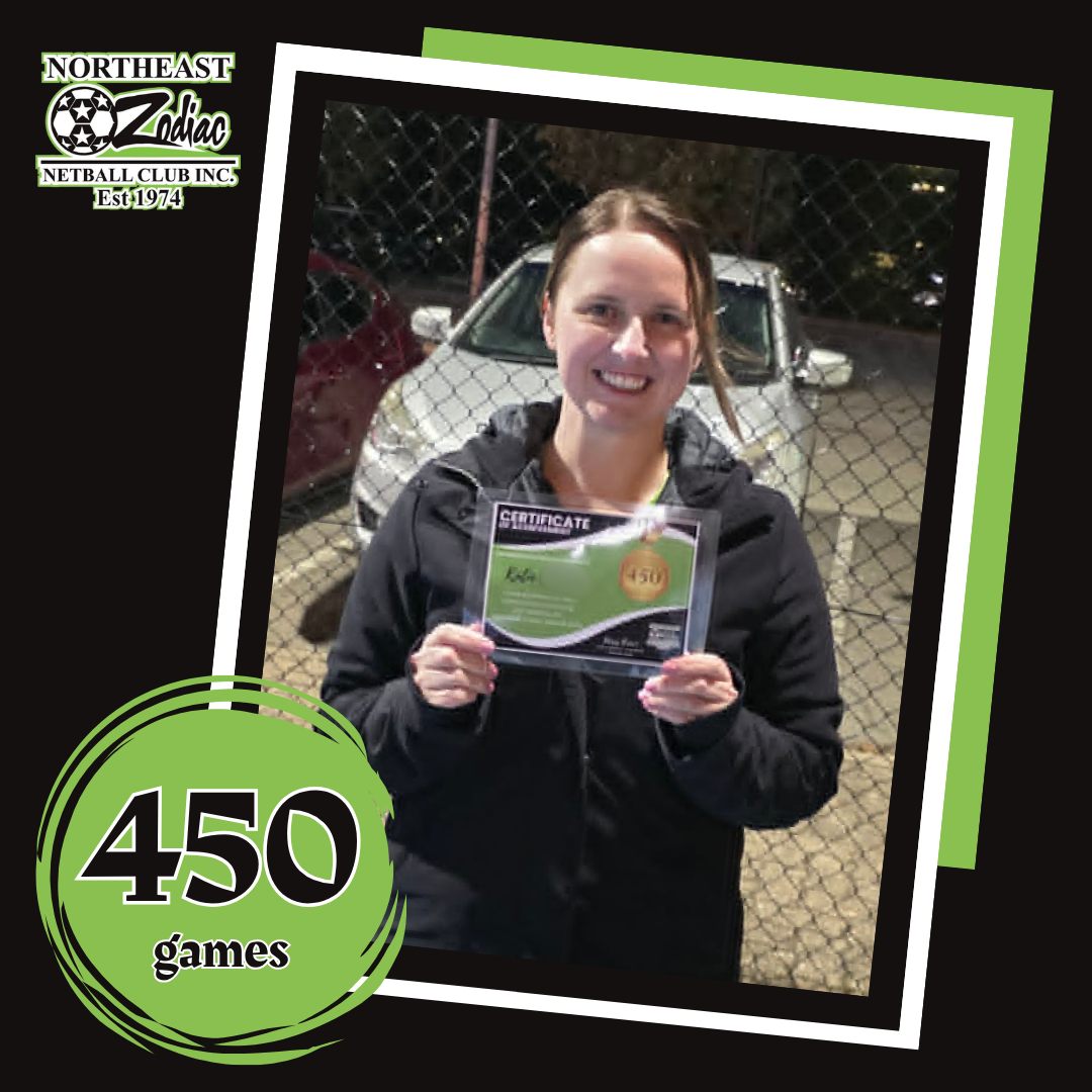 🌟 Congratulations to Katie who tonight played in her 450th (+2!) Zodiacs match 🌟
