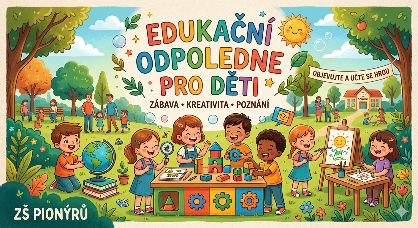 Vážení rodiče, edukační odpoledne se z důvodu nepříznivého počasí odkládá na čtvrtek 11.6.2026.
Děkujeme za pochopení ZŠ Pionýrů