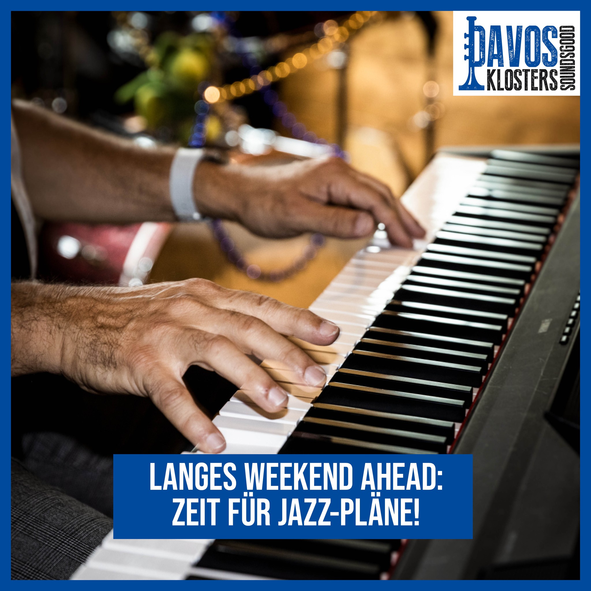 Langes Weekend ahead: Zeit für Jazz-Pläne! 🎉
Das verlängerte Wochenende steht vor der Tür und bringt die perfekte Gelegenheit mit, deinen Jazz-Sommer in Davos Klosters zu planen. 🎷☀️⛰️
Vom 4. bis 11. Juli 2026 verwandelt das @jazzdavosklosters Sounds Good Festival Davos Klosters in einen Ort voller Musik, Atmosphäre und Begegnungen mit einem Programm für jeden Geschmack.
👉 Das vollständige Programm gibt’s im Link in der Bio.
Gönn dir einen Moment Vorfreude, stöbere durchs Line-up und stell dir dein persönliches Festival-Erlebnis zusammen.
Der Sommer klingt jetzt schon gut. 🎶💛
🎉 Long weekend ahead: time to plan your jazz moments!
The extended weekend is just around the corner: the perfect opportunity to start planning your jazz summer in Davos Klosters. 🎷☀️⛰️
From July 4 to 11, 2026, the @jazzdavosklosters Sounds Good Festival Davos Klosters once again transforms the region into a place full of music, atmosphere, and encounters, with a programme for every taste and mood. ✨
👉 The full programme is available via the link in bio.
Take a moment to look forward to it, browse the line-up, and create your own personal festival experience.
Summer sounds good already. 🎶💛