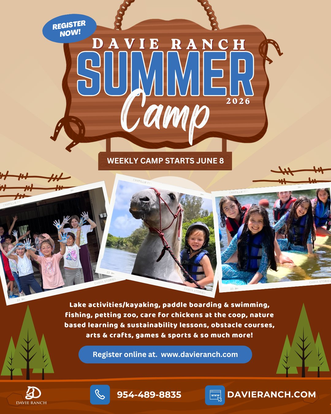Less than a week and a half away from Summer Camp ๐
(๐ค๐ฐ๐ฎ๐ฎ๐ฆ๐ฏ๐ต ๐พ๐ผ๐๐ ๐ข๐ฏ๐ฅ ๐ธ๐ฆ'๐ญ๐ญ ๐๐ ๐บ๐ฐ๐ถ ๐ญ๐ช๐ฏ๐ฌ ๐ต๐ฐ ๐ณ๐ฆ๐จ๐ช๐ด๐ต๐ฆ๐ณ)
Our Weekly Summer Camp kicks off June 8th and is designed for kids ages 5โ15 to unplug, explore & experience the magic of outdoor adventure + animals.
From first-time riders to confident campers, we have something for everyone:
๐ค Pony Camp (ages 5-6)
๐ค Adventure Camp (ages 6-12)
๐ค Riding Camp (ages 6-12)
๐ค Level Up Camp (ages 9 - 14)
๐ค CIT Camp (ages 13-15)
Spots are already filling quickly โ and hereโs your reminder:
โฐ Early Bird Pricing ends this month, ๐ฅ๐ง๐๐๐๐จ ๐๐ฃ๐๐ง๐๐๐จ๐ ๐๐๐ฎ 1๐จ๐ฉ.
If summer camp is on your listโฆ now is the time to secure your spot.
๐ Register today before your preferred weeks sell out.
#davieranch #summercamp
Outdoor summer camp in Davie, Florida offering horseback riding, lake activities, animal interaction, and nature-based experiences for kids ages 5โ15.