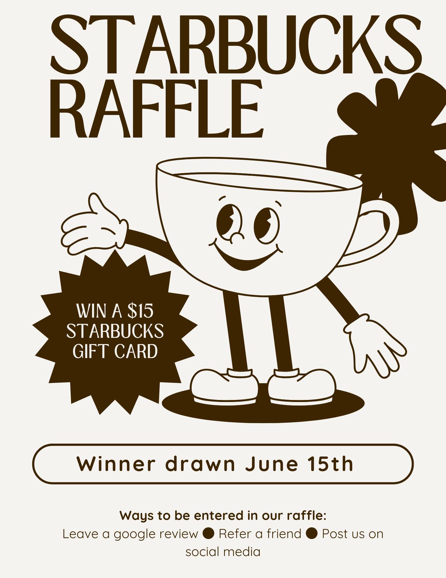 Enter our June raffle to win a Starbucks gift card! ☕🫘
