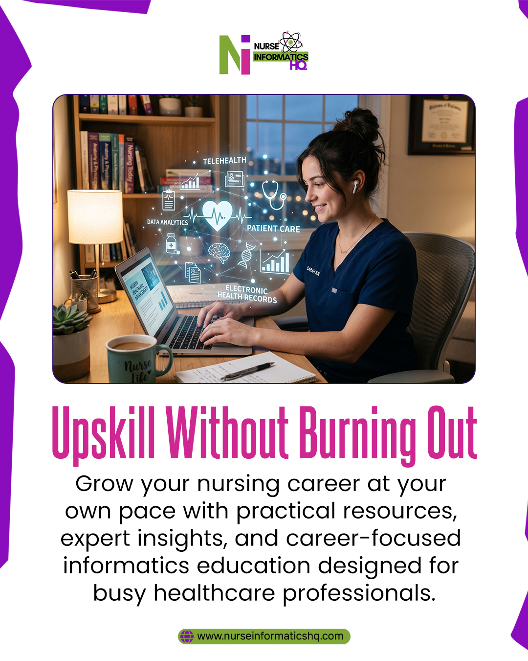🏥 Upskill Without Burning Out 💻
Advance your nursing career without overwhelming your schedule.
Designed for busy healthcare professionals, our nursing informatics resources provide practical learning, expert insights, and career-focused education you can explore at your own pace.
✨ Learn smarter with:
✔ Flexible, self-paced learning
✔ Practical informatics knowledge
✔ Career-focused healthcare insights
✔ Skills for the future of nursing
Grow your expertise in healthcare technology, data, and patient care while balancing your professional life.
Your next career step starts here.
🌐 www.nurseinformaticshq.com
#NursingInformatics #NursingCareers #HealthcareTechnology #DigitalHealth #HealthIT #NurseLeadership #CareerGrowth #HealthcareProfessionals #FutureOfHealthcare #ClinicalInformatics #NursingEducation #MedicalTechnology #WorkLifeBalance #NurseInformaticist #NurseInformaticsHQ