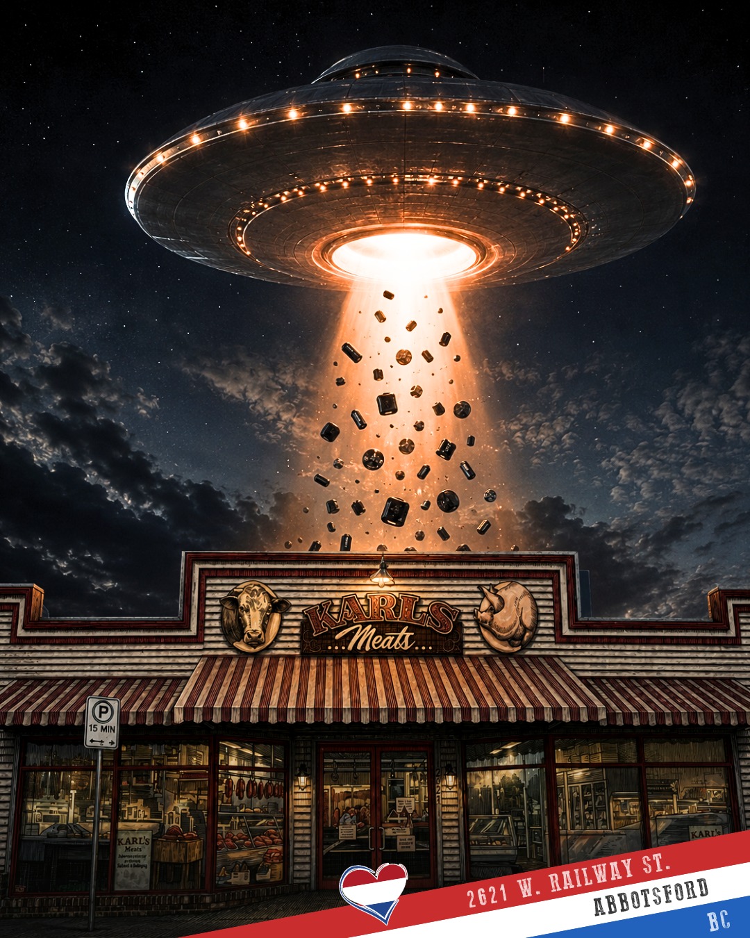 🚨 HAPPY FRIDAY FROM KARL’S MEATS 🚨
Well… we always knew Dutch licorice was out of this world… 👽🛸
Last night there were reports of strange lights over Abbotsford and witnesses claim a giant flying saucer was seen hovering directly above Karl’s Meats stealing Dutch licorice by tractor beam. 😳
Honestly… we can’t even blame them.
From double salt to old-school Dutch favourites, apparently even aliens know where to find the good stuff. 🇳🇱🍬
So before the mothership comes back for the weekend supply, swing by and stock up on all your favourite meats, cheeses, deli treats, chocolates, and Dutch goodies right here at Karl’s Meats! 👍
📍 2621 W Railway St, Abbotsford, BC
📞 (604) 859-9011
Smakelijk eten! 😋
— The Karl’s Meats Team 💪
#KarlsMeats #HappyFriday #DutchLicorice #UFOsighting #SupportLocal #AbbotsfordBC #DutchHeritage #OutOfThisWorld #AlienApproved #ShopLocal #FridayFun #DutchCandy #LicoriceLovers #SmallTownMystery