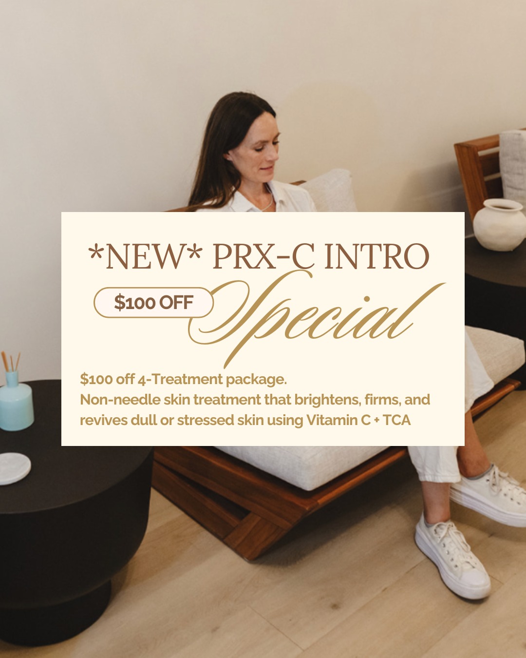 Skin looking a little tired, dull, or personally victimized by stress? Enter: PRX-C ✨
A no-needle treatment that firms, brightens, and revives skin with minimal downtime and maximum compliments.
Now $100 OFF our 4-treatment package!
