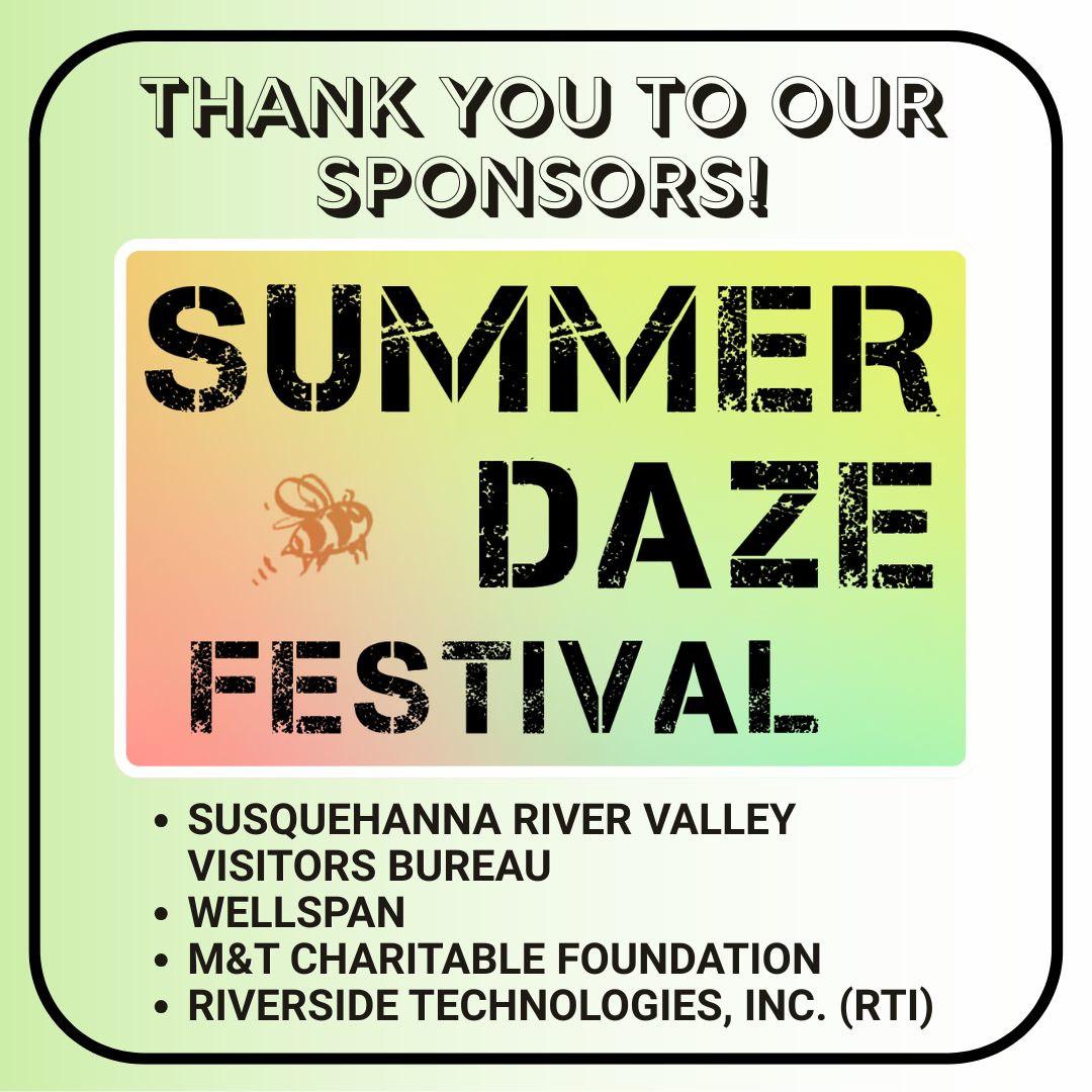 ☀️ ONE MONTH AWAY! ☀️
Summer Daze Festival is officially just one month away, and we can’t wait to spend the day celebrating right here in Milton! 🎶🍔🛍️
Join us on June 20 for:
✨ Live music
✨ Local vendors
✨ Delicious food
✨ Family-friendly fun
✨ Community connection all day long
A huge THANK YOU to our amazing sponsors for helping make this event possible:
Susquehanna River Valley, WellSpan Health, M&T Bank Charitable Foundation, and Riverside Technologies, Inc. (RTI)!
Mark your calendars and stay tuned — more details, entertainment announcements, and vendor spotlights are coming soon!
#SummerDazeFestival #MiltonPA #SupportLocal #CommunityEvent #FamilyFun #LiveMusic #ShopLocal #SummerInMilton