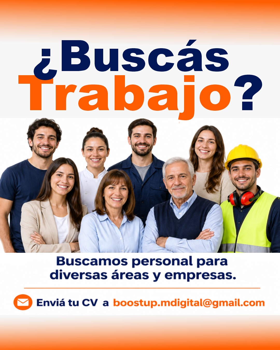 📢 ¡Estamos buscando personal para distintas áreas y empresas!
Si estás en búsqueda laboral o querés un cambio de trabajo, esta puede ser una buena oportunidad para vos 🙌
🔹 Puestos para diferentes perfiles y niveles de experiencia
🔹 Oportunidades en distintas empresas y rubros
🔹 Modalidades según el puesto disponible
📩 Enviá tu CV a:
boostup.mdigital@gmail.com
También podés etiquetar o compartir esta publicación con alguien que esté buscando trabajo 💼
#Emprendedores #Negocios #BoostUp #BusquedaDeTrabajo #cordoba