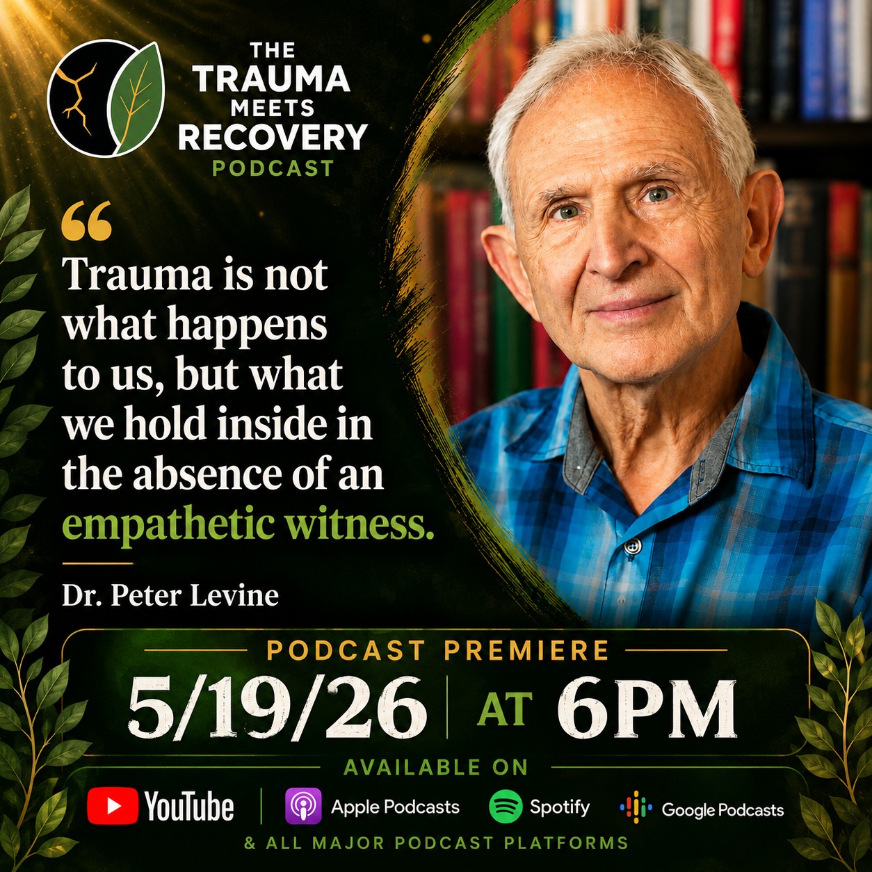 What if trauma isn’t just what happened to you…
but what your body still carries?
This powerful conversation with Dr. Peter Levine( @drpeteralevine ) — creator of Somatic Experiencing® — explores how trauma lives in the nervous system and how healing can begin through the body.
🎙️ Premiere: Saturday reminder before the full episode drops
📅 Full Episode Premieres: 5/19/26 at 6PM
▶️ Available on YouTube & all major podcast platforms
#TraumaHealing #PeterLevine #SomaticExperiencing #NervousSystemHealing #TraumaRecovery #HealingJourney #MentalHealthAwareness #PolyvagalTheory #TherapyTools #MindBodyConnection #TraumaInformed #EmotionalHealing #PTSDRecovery #SomaticTherapy #HealingTrauma #SelfHealing #MentalHealthPodcast #Psychology #TraumaTherapy #TraumaMeetsRecovery