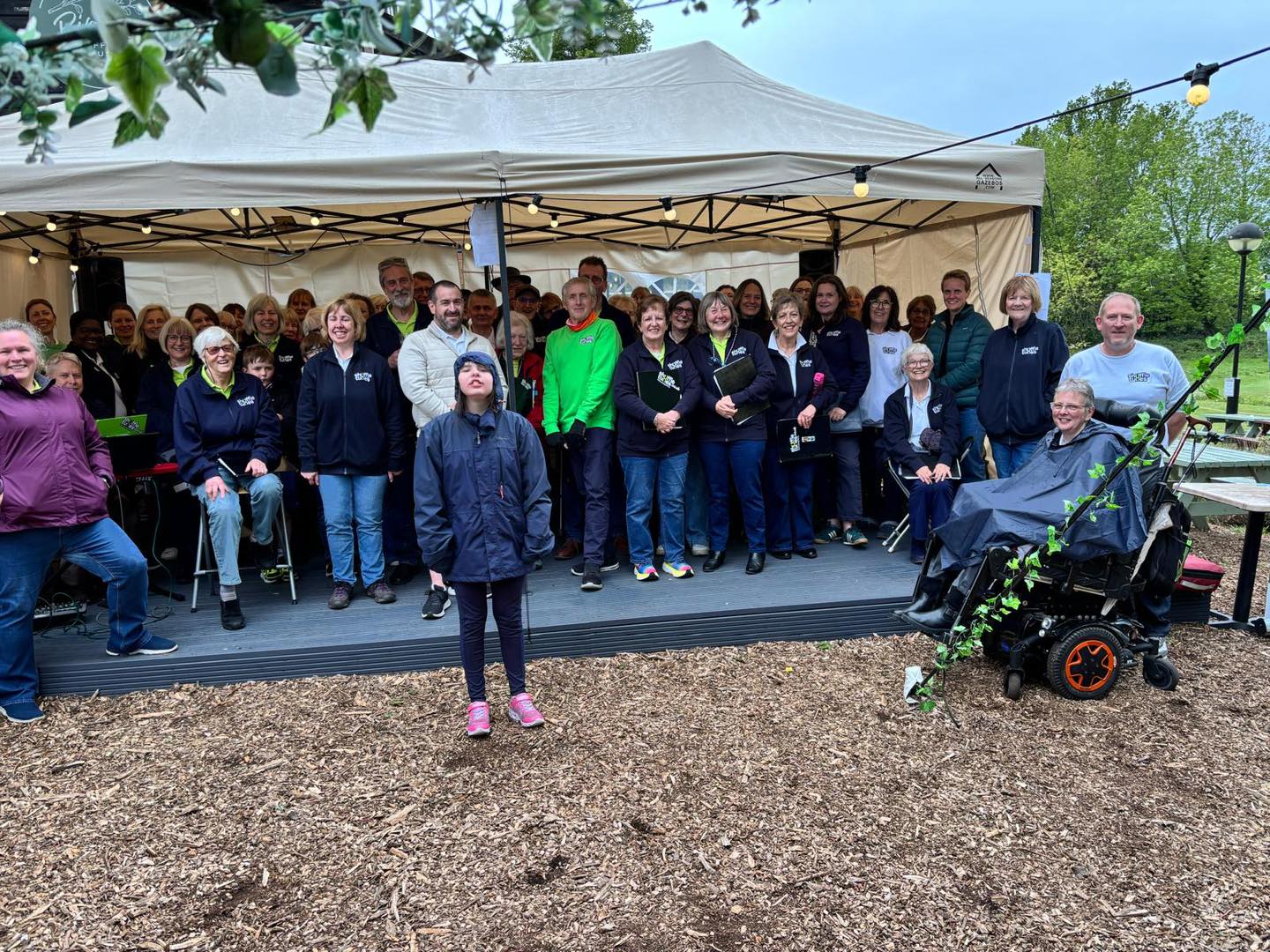Massive thank you to Birdies for letting us sing at their place. Great team, great views and great food and drink! And thanks for letting us raise for Cherry Trees- great charity! The rain put us in our place a bit but we still raised £254 and had a great time. Since Christmas that’s around £2200 collected for charities. Not bad! And moreover, we’ve had lovely feedback from so many people. So thanks singers, thanks Pete and thanks audiences! Support Birdies and Cherry trees please!