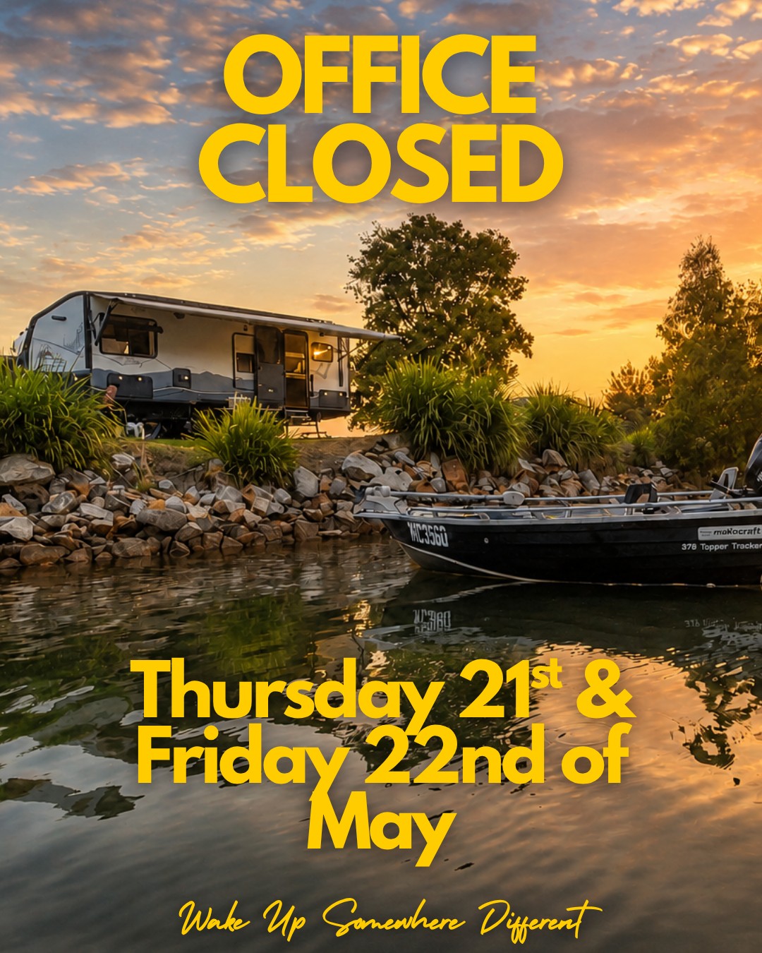 OFFICE CLOSURE
Please note that Offroad Grit RV will be closed on Thursday the 21st of May and Friday the 22rd of May.
Unfortunately, we will not be available via phone during this time.
If you require assistance, please send us an email and we will endeavour to get back to you as soon as possible the following week.
Thank you for your understanding and support 🚐