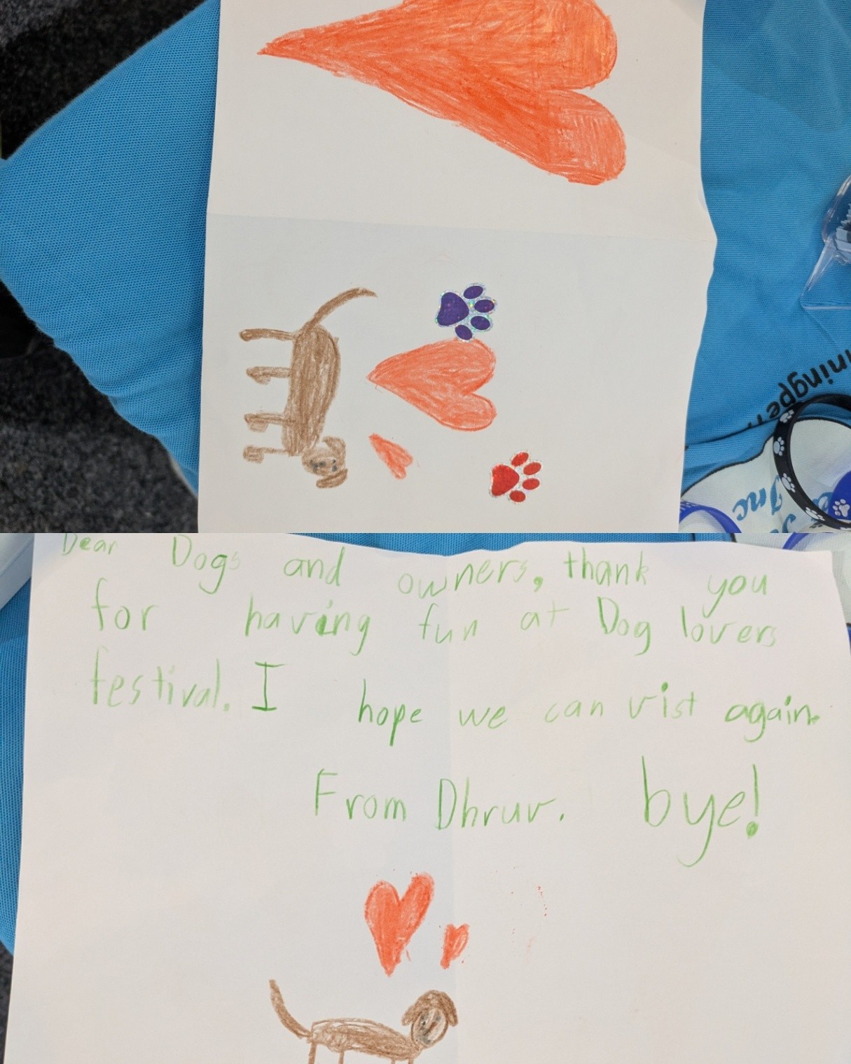 We have had the most amazing day today at @thedogloversfestival but by far the most beautiful thing we received was this card made by Dhruv. A heartfelt wish to all the dogs to find homes. My heart melted. What a gorgeous little soul. Thank you Dhruv xxx 🐶🐾❤️