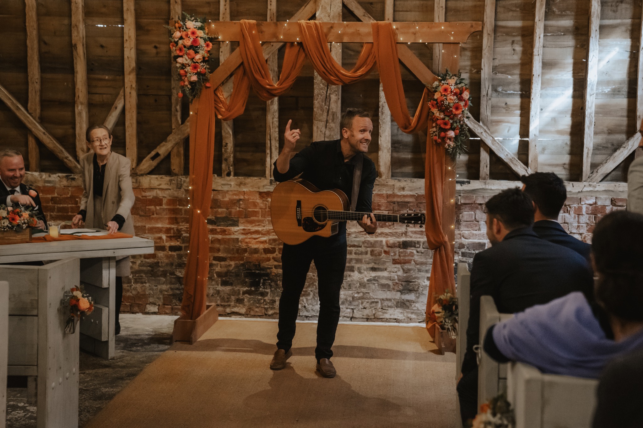 ๐ LOUDER please... although the registrar doesn't look best pleased!
๐ผ Live 'Ceremony' Music is a great ice-breaker and just another part of The Sam Lewis Wedding & Party Band ALL-DAY music package.
โ๏ธ Get in touch now...
๐ www.samlewismusic.com/contact
๐ธ Photography by @charlottewottonphotography