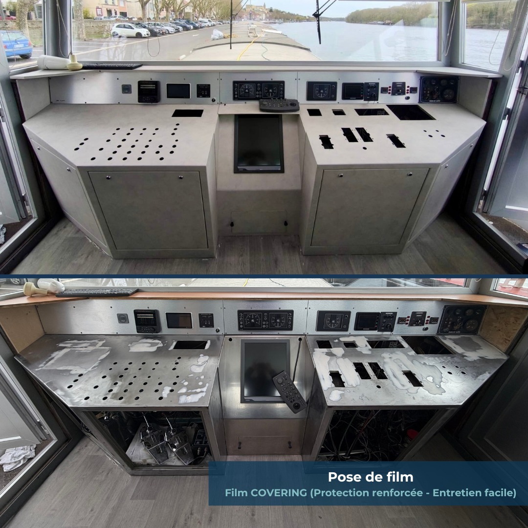 Rénovation sur mesure dans les Yvelines ✨
Pose de film covering sur le tableau de bord d’une péniche.
✔️ Nouveau look
✔️ Protection renforcée
✔️ Sans remplacement
Une solution idéale pour moderniser et protéger.
#verreidf #covering #renovation #design #peniche #fluvial #yvelines #chantier #amenagement #interieur #protection #marinier #seine #timonerie
