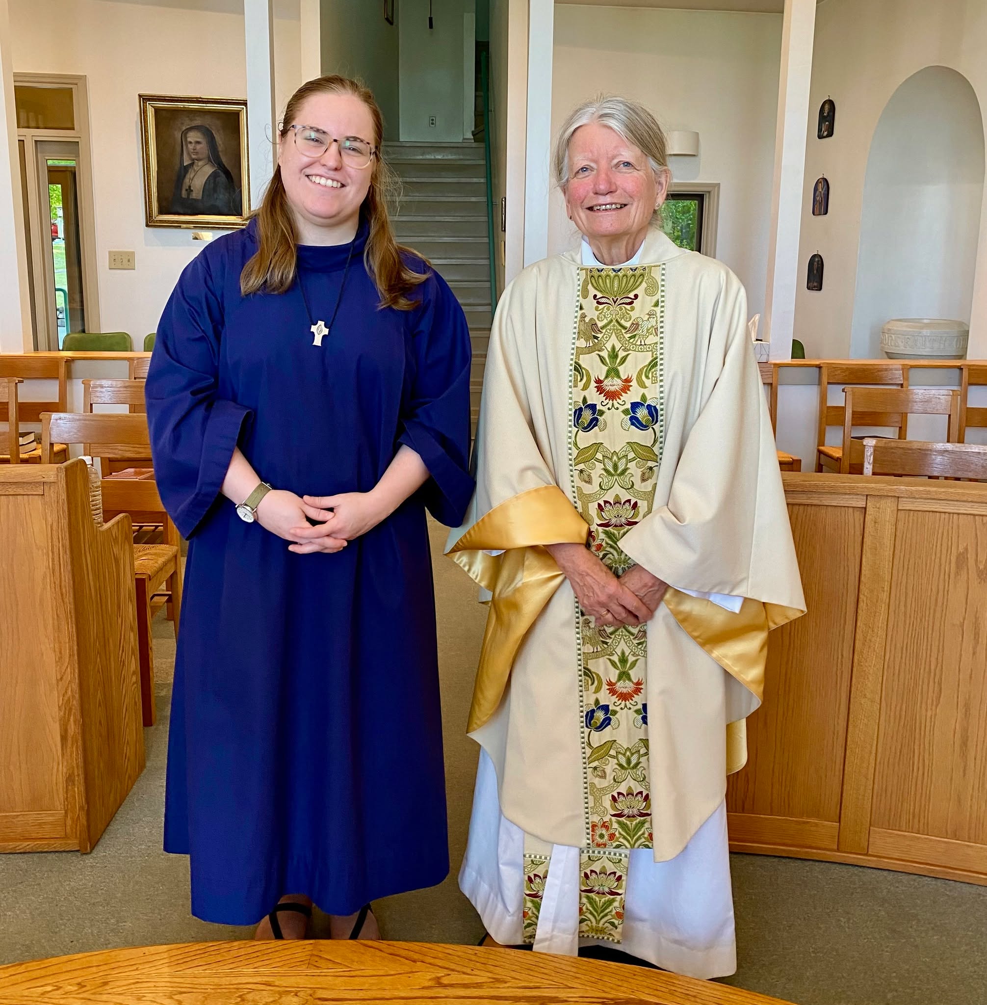 It was great to have the Rev. Dr. Becky Wright with us this morning as celebrant and preacher, with Sister Felicity as server. It was her first time serving with us as an Episcopal priest!
