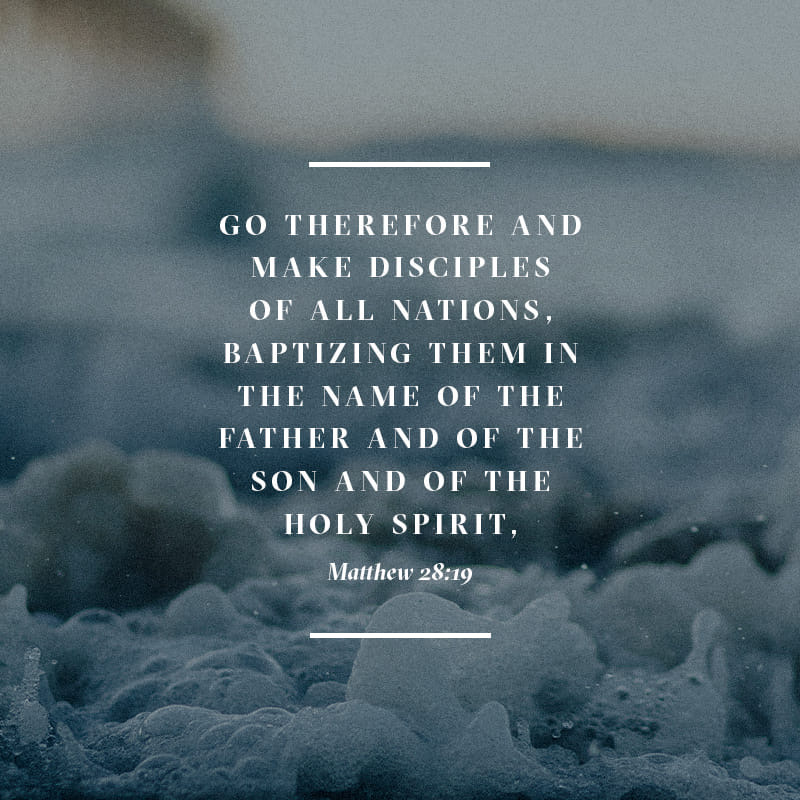 Go therefore and make disciples of all nations, baptizing them in the name of the Father and of the Son and of the Holy Spirit,
Matthew 28:19✝️
Verse of the Day via @YouVersion
#Matthew2819 #GreatCommission #GoTherefore #BibleVerse #ChristianLiving #FaithPost