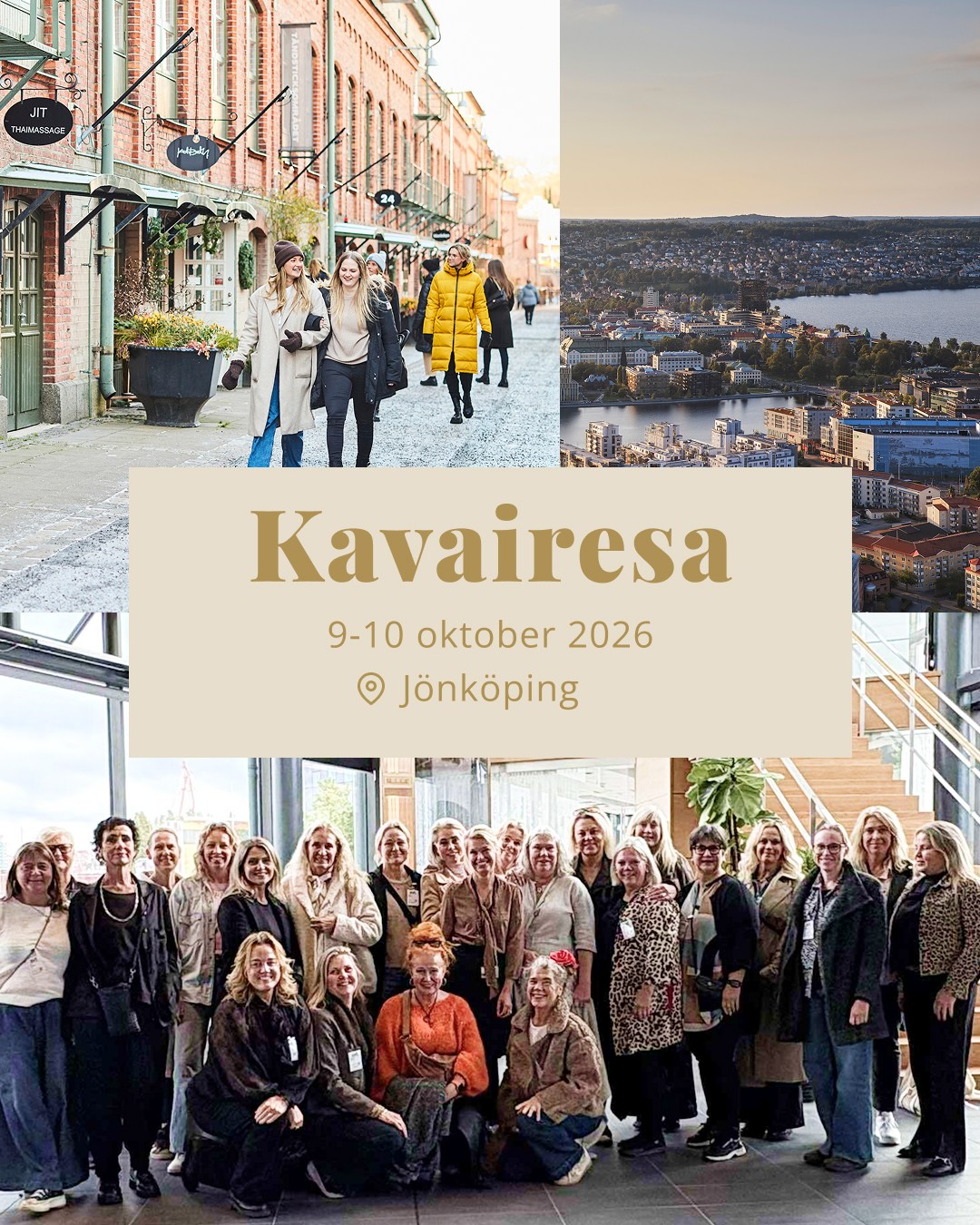 🧳Kavairesan 2026 💃
I höst bär Kavairesan av österut – mot Jönköping!
🍁Den 9–10 oktober åker vi tillsammans på vår efterlängtade Kavairesa – två dagar fyllda av inspiration, gemenskap och upplevelser i sann Kavai-anda.
Jönköping bjuder på en härlig kombination av entreprenörskap, nytänkande och närhet till naturen, vackert belägen vid Vätterns glittrande strand. En stad som andas utveckling och möjligheter – helt rätt miljö för meningsfulla samtal och nya perspektiv.
Under resan kommer vi att kombinera inspirerande studiebesök med tid för nätverkande, gemenskap och upplevelser tillsammans. Som traditionen bjuder väntar också inslag som skapar både skratt, inspiration och fördjupade relationer mellan deltagarna.
Antalet platser är begränsat och vi tillämpar först till kvarn, så vänta inte för länge med din anmälan.
Sista anmälningsdag är söndag 28 juni. Läs mer detaljerat om resan på www.kavai.se
Vi hoppas att du vill följa med oss till två dagar fyllda av inspiration, gemenskap och upplevelser – precis sådant som gör Kavai så speciellt.
Varmt välkommen med din anmälan, länk hittar du i profilen!