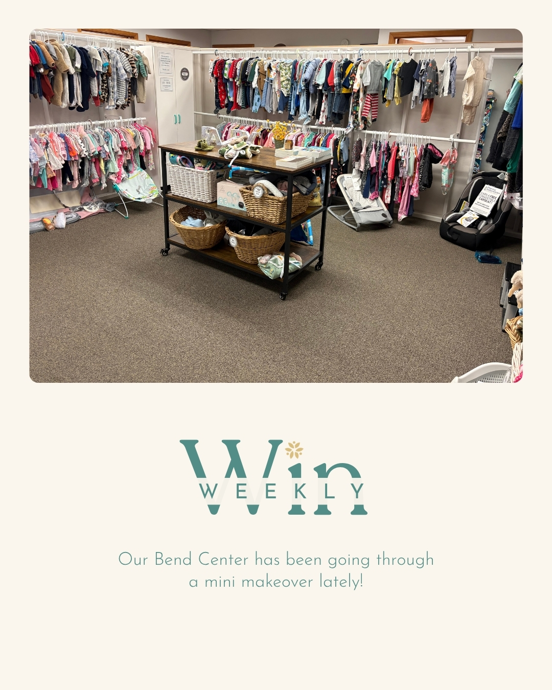 Weekly Wins | Bend Center
We are excited to share some photos after our Bend Center went through a mini makeover.
We have a new flex room workspace, as well as a new consult room! And our Mom and Baby Boutique received a little glow up.
Hope lives here!
.
.
.
#pregnancyresourcecentersofcentraloregon #prcco #pregnancysupport #glowup #hope #makeover #FreeServices #comevisitus #freeconsultations #wearehereforyou