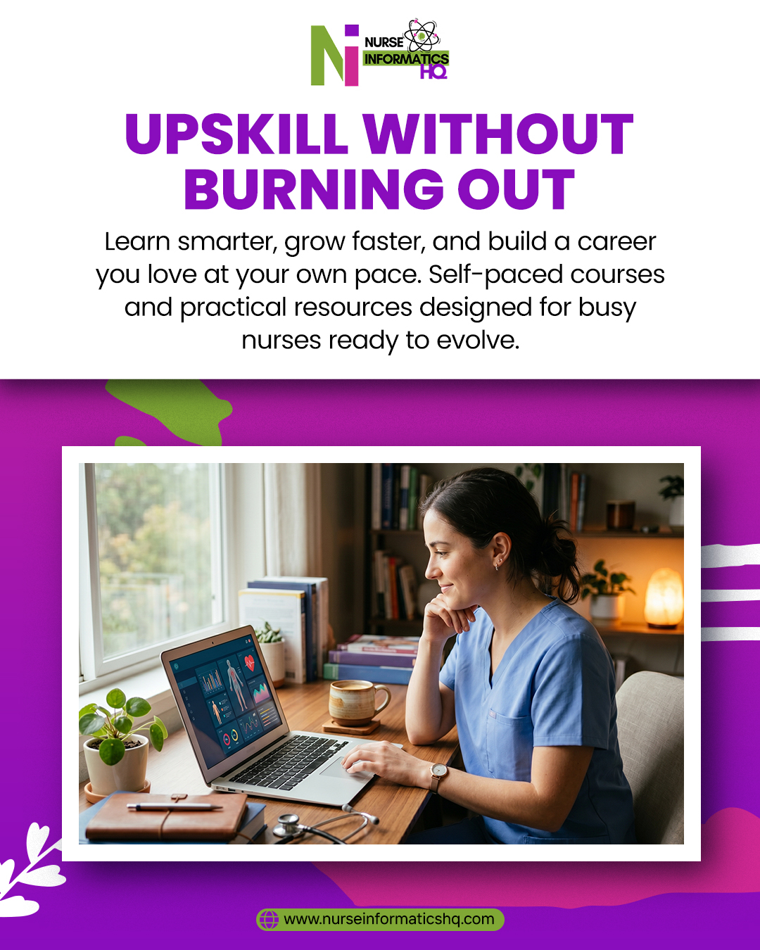 Ready to grow your nursing career without the burnout? 💡
Learn at your own pace with practical, self-paced courses designed for busy nurses who want to upskill, advance, and thrive in the evolving healthcare industry.
Build the future you want — smarter, not harder. 👩⚕️📚
🌐 www.nurseinformaticshq.com
#NursingCareer #NurseEducation #NurseLife #HealthcareCareers #NurseInformatics #ProfessionalDevelopment #OnlineLearning #CareerGrowth #Upskill #Nurses