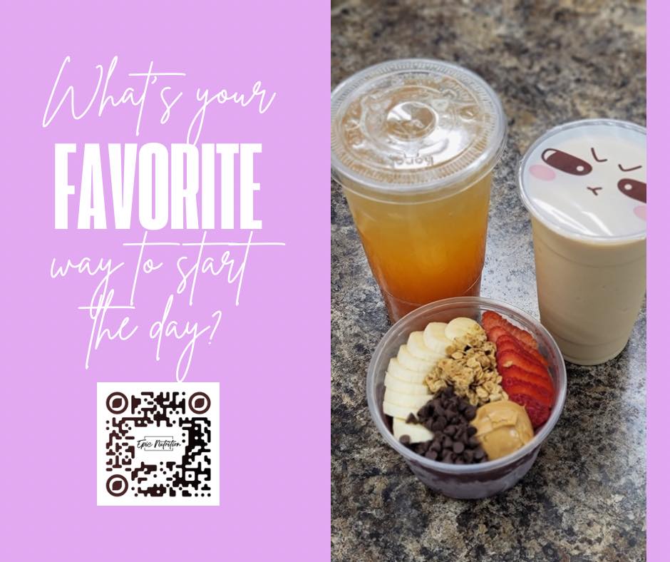 Mornings are better when they’re quick, easy, and delicious ☀️🥤🍓
Whether you’re grabbing a loaded tea, shake, or açaí bowl, we’ve got the perfect way to start your day 💜
And the best part?
You can scan the QR code to order online ahead of time so your order is ready when you get here! No waiting in line 🙌
What’s YOUR favorite way to start the day? 👇
#FeelGoodFuel #acai #HealthyEnergy #MoveYourBody #StartStrong #mn #EpicEnergy #FuelYourSoul #HealthyHabits #SipNourishConquer #MidweekReset #HealthyLifestyle #WellnessJourney #AcaiBowl #EpicFam #protein #esko #cloquet #hermantown #epicnutritioncloquet #duluth #lotus