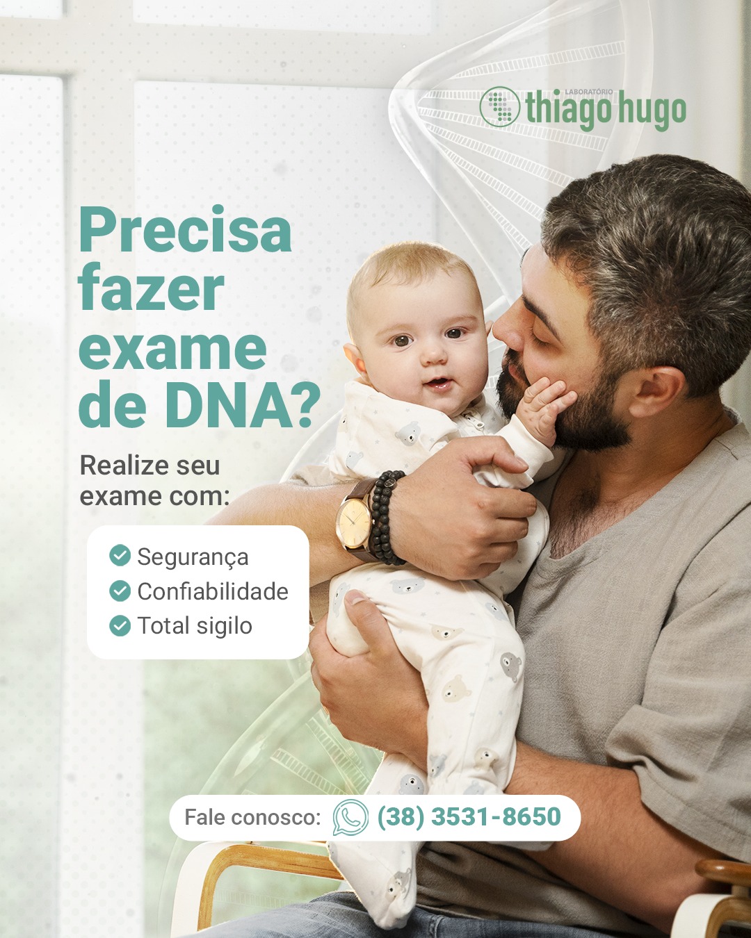 O exame de DNA auxilia na investigação de vínculo genético com segurança e confiabilidade 🧬
Todo o processo é realizado com sigilo, coleta adequada e acompanhamento técnico para garantir mais segurança e credibilidade na análise.
Porque um exame tão importante precisa de confiança em cada etapa.
Para solicitar mais informações, orçamentos ou agendar sua coleta domiciliar, entre em contato com nossa central de atendimento:
🔬Laboratório Thiago Hugo
☎📲 Whatsapp ou Call Center (38) 3531-8650
📧 contato@laboratoriothiagohugo.com.br
📍Unidades em Diamantina, Patrocínio, Conceição do Mato Dentro e região.
Para mais informações, acesse o site:
🌐 www.laboratoriothiagohugo.com.br
#diamantinamg #conceiçãodomatodentro #patrocinio #laboratoriothiagohugo