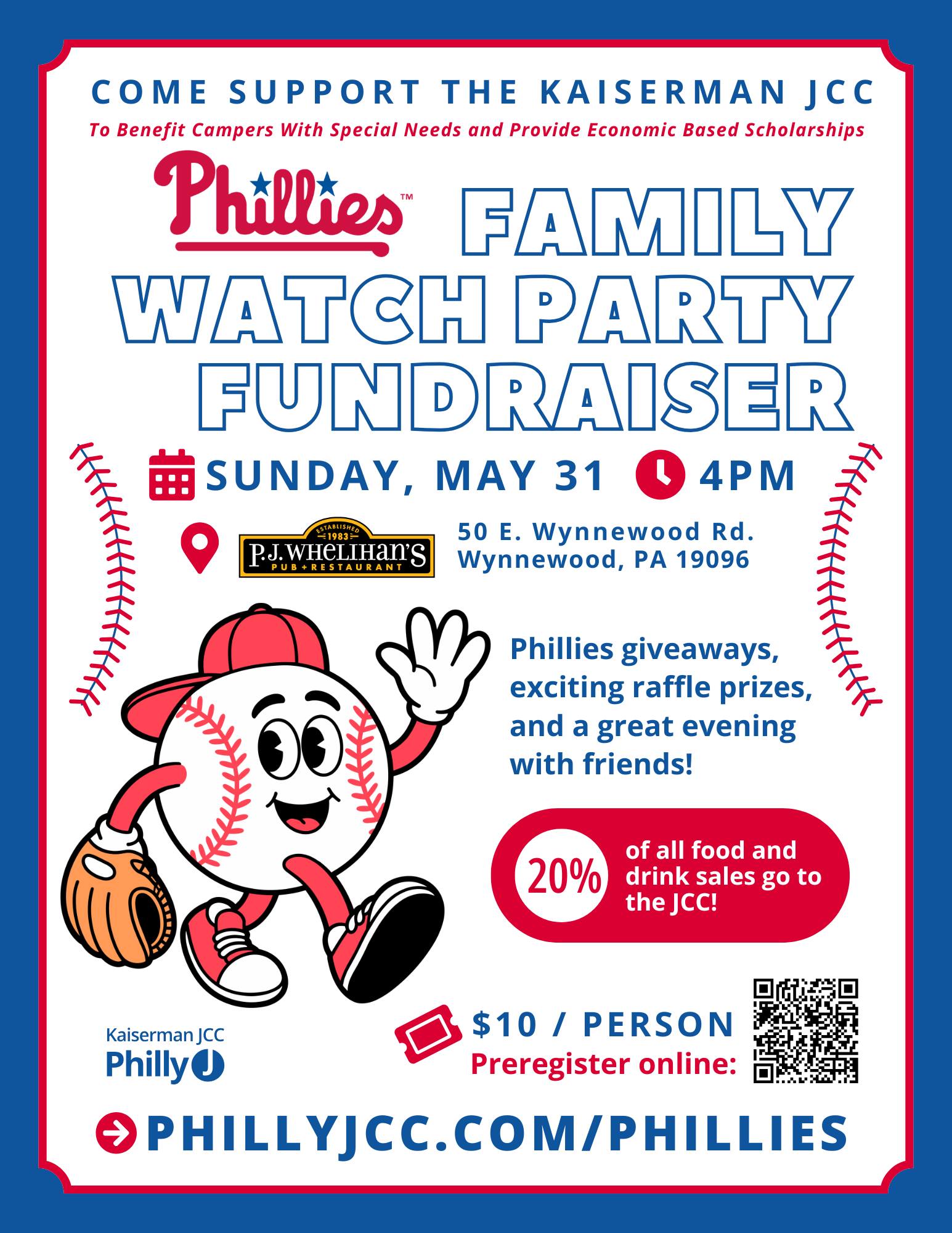 ⚾ Don’t miss our Camp Kef fundraiser, Phillies watch party! 💙❤️
Join the Camp Kef community for a fun night at the ballpark while supporting the Camp Kef Best Summer Ever Fund and helping more children experience the BEST SUMMER EVER ☀️🏕️
Grab your tickets before it’s too late — we can’t wait to cheer on the Phillies together!
https://www.phillyjcc.com/event/phillies/
