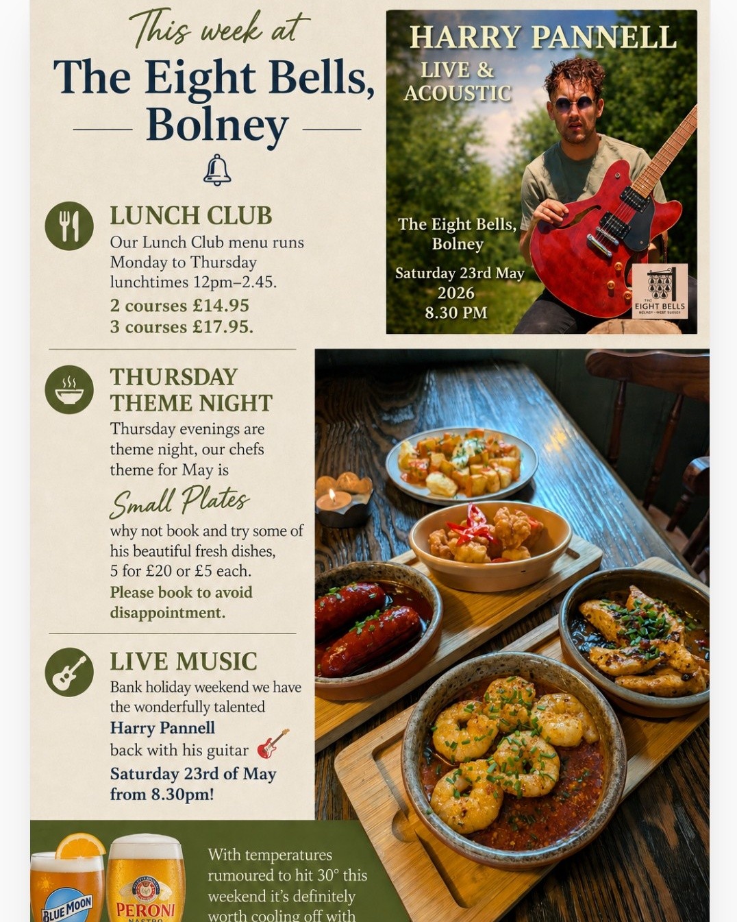 Another fun weekend wrapped up at The Eight Bells 🍻☀️
Now we’re looking ahead to another BIG Bank Holiday weekend… and the weather forecast is looking very promising! 😎🌞
We’ve got plenty planned to keep you fed, watered and entertained all weekend long, including:
🍔 Delicious food served all day
🍺 Ice cold drinks & your favourite pours
🎶 Harry Pannell and his guitar 🎸
☀️ Outdoor drinks in the sunshine
👨👩👧👦 The perfect spot to spend your Bank Holiday with friends & family
Keep your eyes peeled this week as we’ll be sharing everything we’ve got lined up 👀
Who’s joining us next weekend? 🍻
#TheEightBells #BankHolidayWeekend #PubVibes #BeerGardenWeather #WeekendPlans #LocalPub #CheersToThat