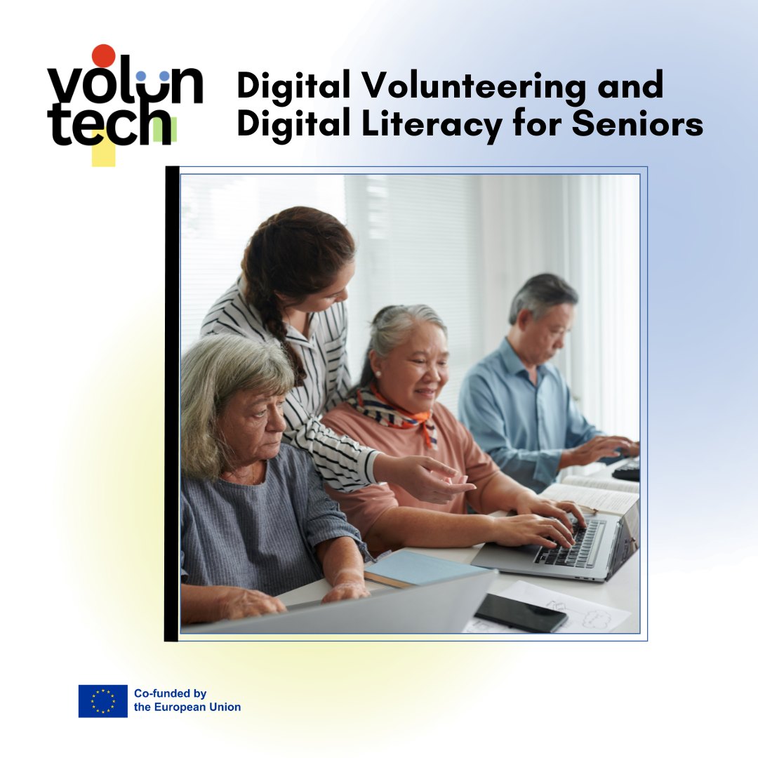 👵📲 Digital Volunteering and Digital Literacy for Seniors
Digital inclusion is essential to ensure that seniors remain connected, informed, and active in today’s society. Through digital volunteering, young volunteers can support seniors in developing basic digital skills and confidence in using technology.
The volunTECH project promotes intergenerational learning experiences that help reduce the digital divide and foster social inclusion.
💡 Through digital volunteering, young people can help older adults:
✔️ Use smartphones and computers
✔️ Access online services safely
✔️ Communicate with family and friends
✔️ Gain confidence in the digital world
🌍 Technology can bring generations closer together.
#DigitalInclusion #DigitalLiteracy #IntergenerationalLearning #DigitalVolunteering #SocialImpact #ErasmusPlus