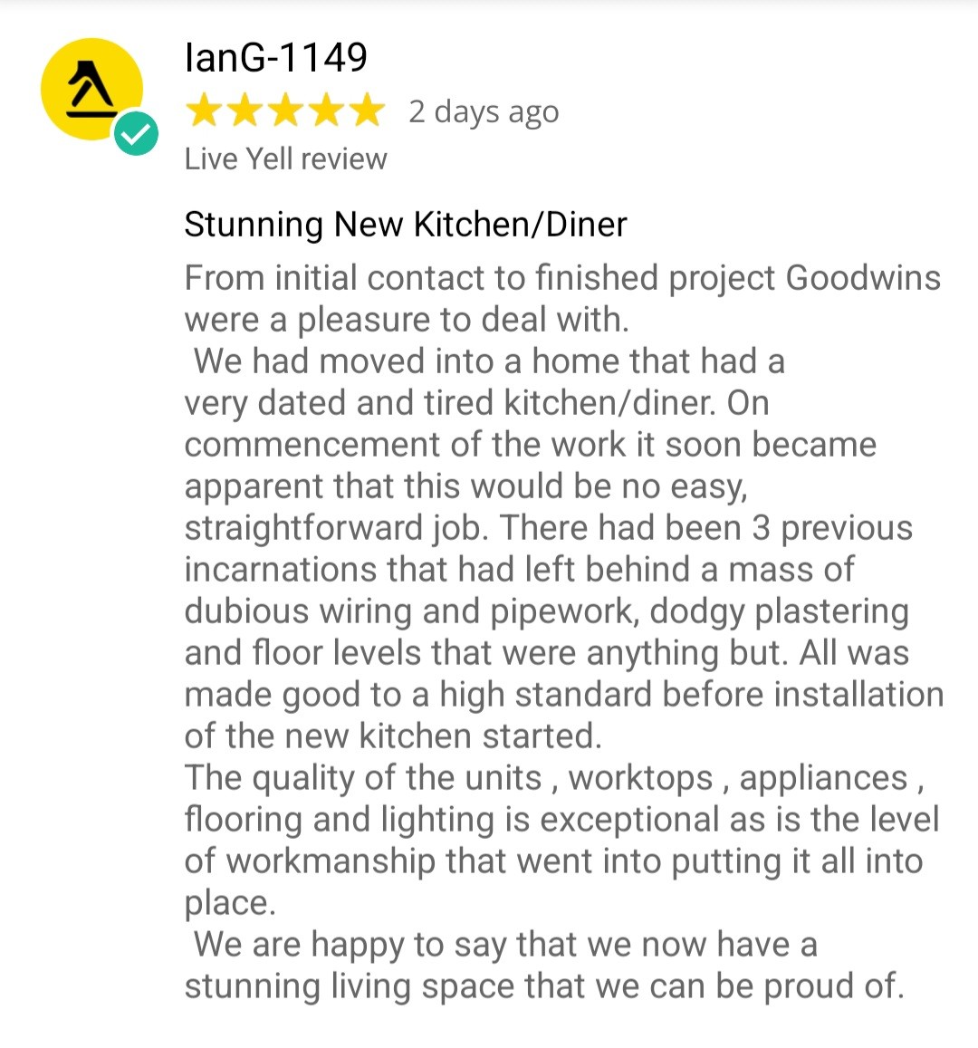 Another lovely review. Enjoy your new kitchen!!