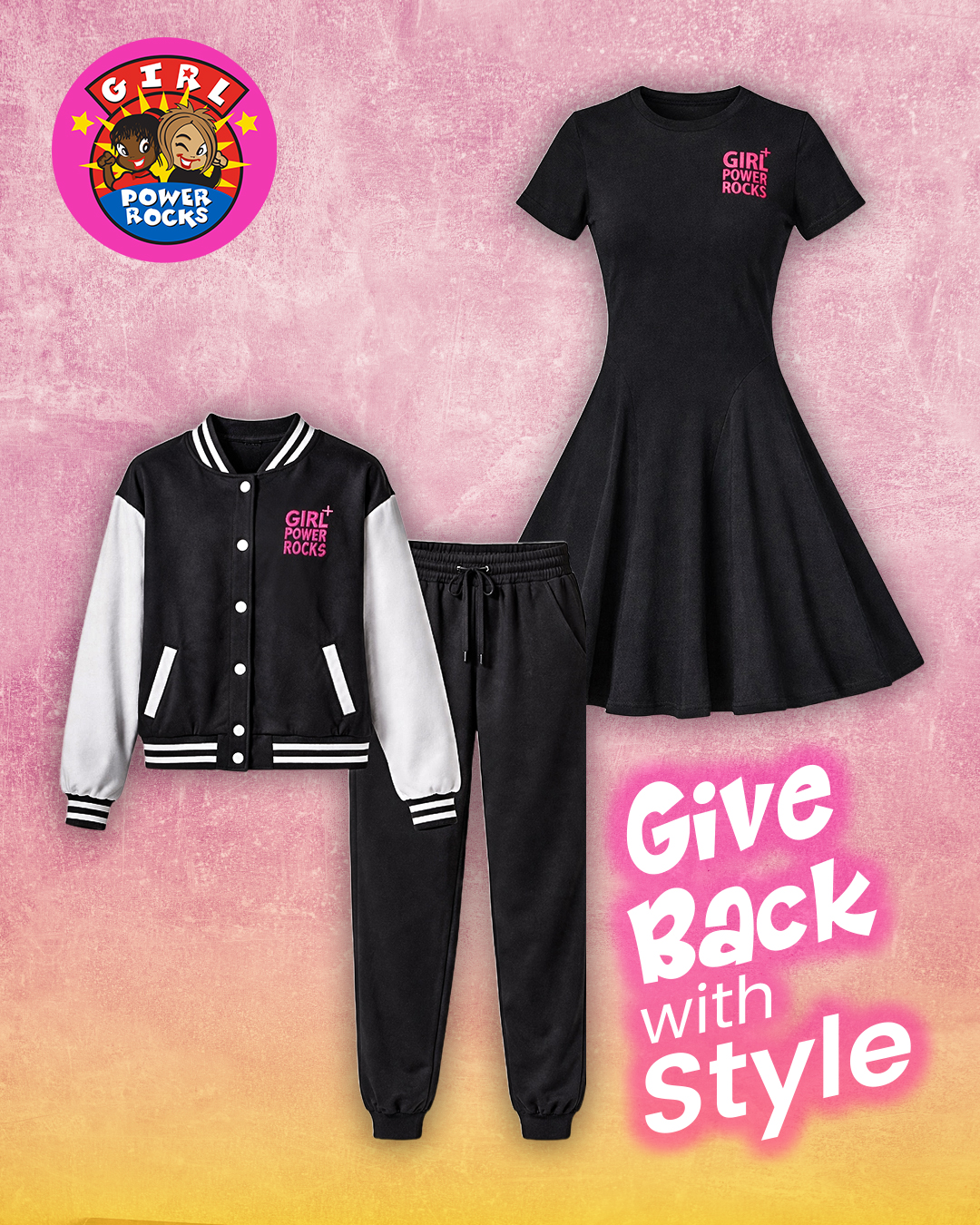 What you wear can make a difference.
Every purchase helps empower “at-promise” girls with the resources and support they need to thrive.
Give back with style.
Shop now.
https://www.girlpowerrocks.org/shop
