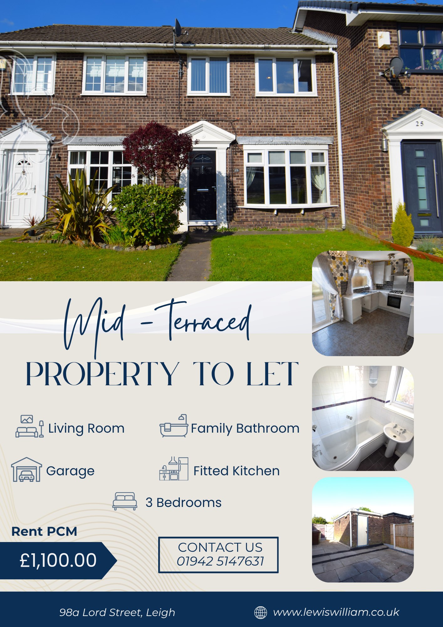🚨🏡 PROPERTY OF THE WEEK 🏡🚨
Now Available To Let in the highly sought-after area of Lowton 📍✨ – this well-maintained three-bedroom mid-terraced home offers the perfect blend of comfort, practicality, and convenience for families and commuters alike! 👨👩👧👦🚗
Ideally situated close to local schools, doctors, shops, and excellent transport links 🏫🛍️🚉, this fantastic property is expected to generate high levels of interest, so early enquiries are highly advised! 👀🔑
The accommodation briefly comprises a welcoming hallway, spacious lounge, fitted kitchen 🍽️, three well-proportioned bedrooms 🛏️, and a family bathroom complete with shower over bath 🛁✨
Externally, the property benefits from a well-kept front garden 🌳, an enclosed rear garden with patio area — perfect for relaxing or entertaining during the warmer months ☀️🍃 — as well as a detached garage and convenient on-road parking 🚗
Additional features include:
✅ Gas central heating
✅ Double-glazed windows
✅ Detached garage
✅ Front and rear gardens
✅ Excellent local amenities and transport links 📍
Properties in this popular location rarely stay on the market for long! 📞 Enquire today to avoid missing out! 🔑✨