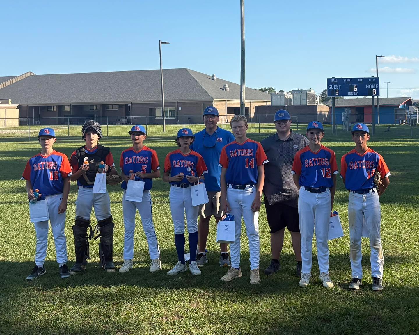 Celebrating these 7 MGMS Gator Baseball players this evening. And a WIN against Murray to complete the Celebration! Go Gators! π