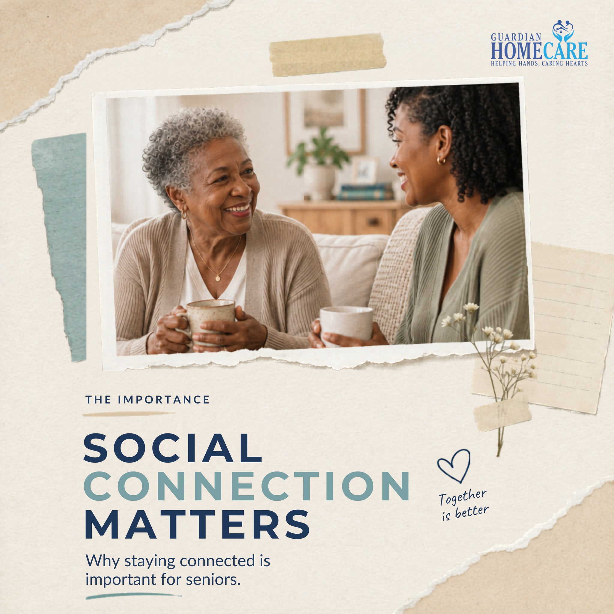 Social connection is more than just conversation — it’s comfort, joy, and emotional support. 💙
For many seniors, simple moments like a phone call, a shared meal, or a meaningful visit can make a big difference in how they feel each day.
At Guardian Homecare, we believe care is not only about helping with daily needs. It’s also about companionship, presence, and making sure your loved one feels seen, valued, and connected.
Because everyone deserves to feel connected.
📍 Fort Wayne, Indiana
#GuardianHomecare #FortWayneHomeCare #SeniorCompanionship