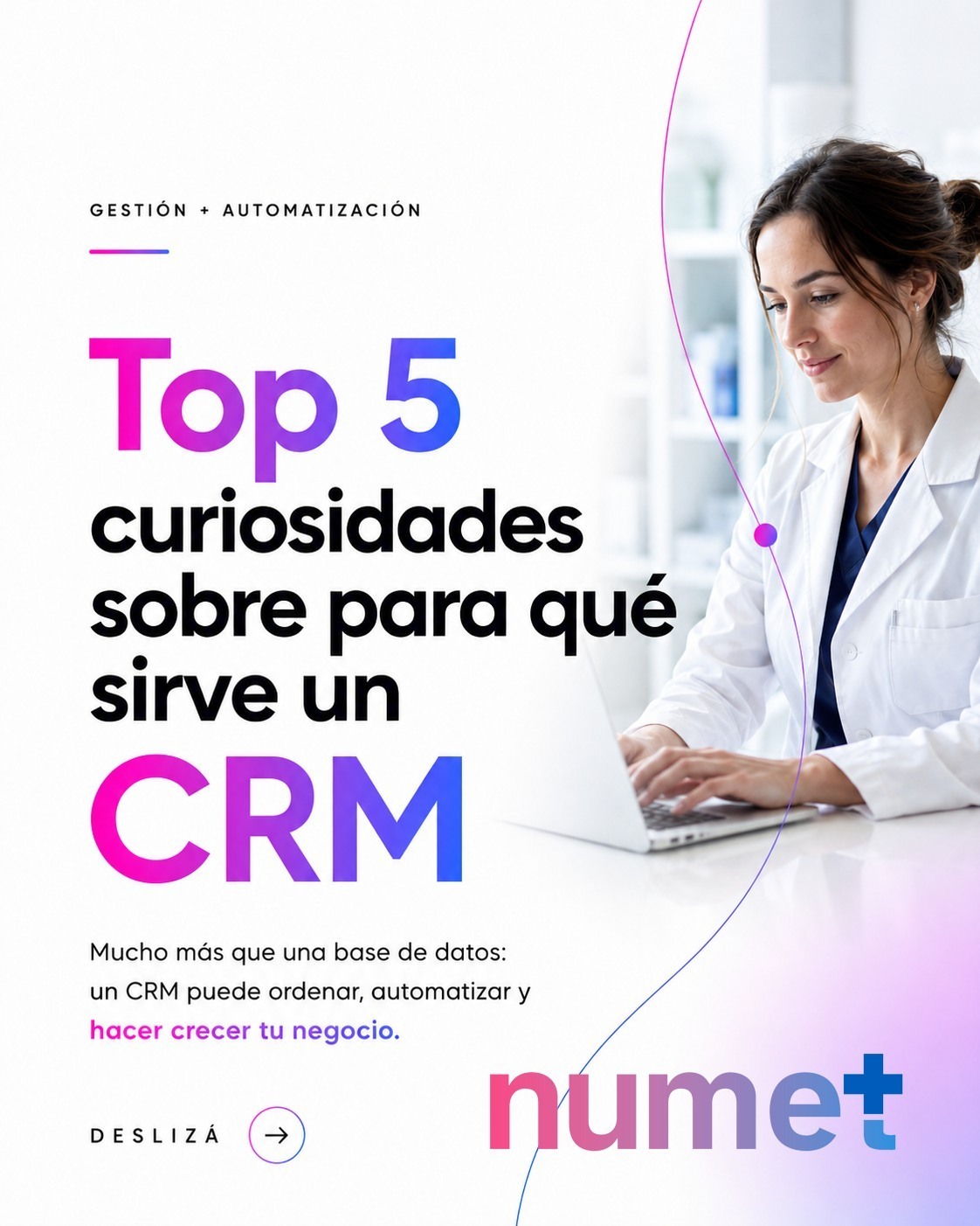 Un CRM no es solo una base de datos.
Es una forma más inteligente de ordenar, seguir y hacer crecer cada oportunidad. 🚀
Cuando un profesional o centro de salud empieza a recibir consultas, el problema muchas veces no es la falta de pacientes:
es no tener un sistema claro para dar seguimiento.
Un CRM te permite:
✔️ Ver el historial de cada contacto.
✔️ Saber en qué etapa está cada persona.
✔️ Automatizar recordatorios y seguimientos.
✔️ Responder más rápido y con más contexto.
✔️ Mejorar la experiencia del paciente desde el primer mensaje.
Porque cuando el proceso está ordenado, el paciente también lo siente.
Más orden interno.
Mejor experiencia afuera.
Más oportunidades aprovechadas.
En Numet ayudamos a profesionales, consultorios y centros de salud a implementar sistemas de captación, seguimiento y automatización para no perder pacientes en el camino.
#CRM #MarketingSalud #MarketingMedico #Consultorios #Clinicas #Automatizacion #Pacientes #Numet #MarketingDigital #SaludDigital