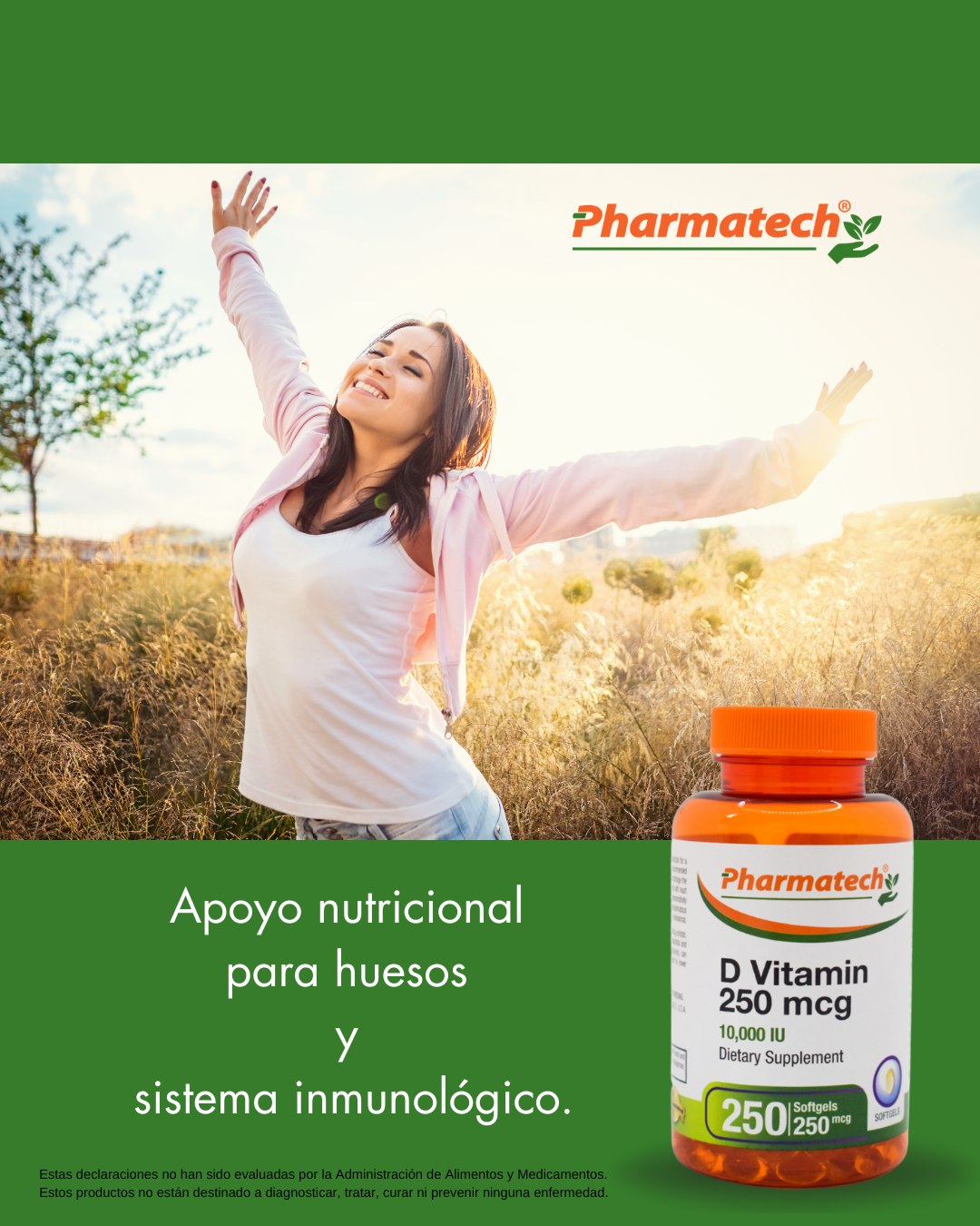 Formulado para personas con mayores requerimientos de vitamina D, este suplemento proporciona vitamina D3 en cápsulas blandas de alta absorción.
🔹 Favorece la absorción normal de calcio y fósforo
🔹 Contribuye al mantenimiento de huesos fuertes
🔹 Apoya la función inmunológica normal
Uso recomendado: 1 softgel al día con alimentos.
Siempre consulte a su profesional de salud antes de usar cualquier suplemento.
Disponible en www.mesientobien.com, haz click en el enlace de nuestra bio.
Porque con Pharmatech® me siento Bien. 👍
**Estas declaraciones no han sido evaluadas por la Administración de Alimentos y Medicamentos. Este producto no está destinado a diagnosticar, tratar, curar ni prevenir ninguna enfermedad.
------------------------
Formulated for individuals with higher vitamin D needs, this supplement delivers vitamin D3 in highly absorbable softgels.
🔹 Supports normal absorption of calcium and phosphorus
🔹 Contributes to the maintenance of strong bones
🔹 Supports normal immune function
Suggested use: Take 1 softgel daily with food.
Always consult your healthcare provider before using any supplements.
Available at www.ifeelgood.us, Click the link in our bio.
Because with Pharmatech®, I feel great. 👍
**These statements have not been evaluated by the Food and Drug Administration. This product is not intended to diagnose, treat, cure, or prevent any disease.