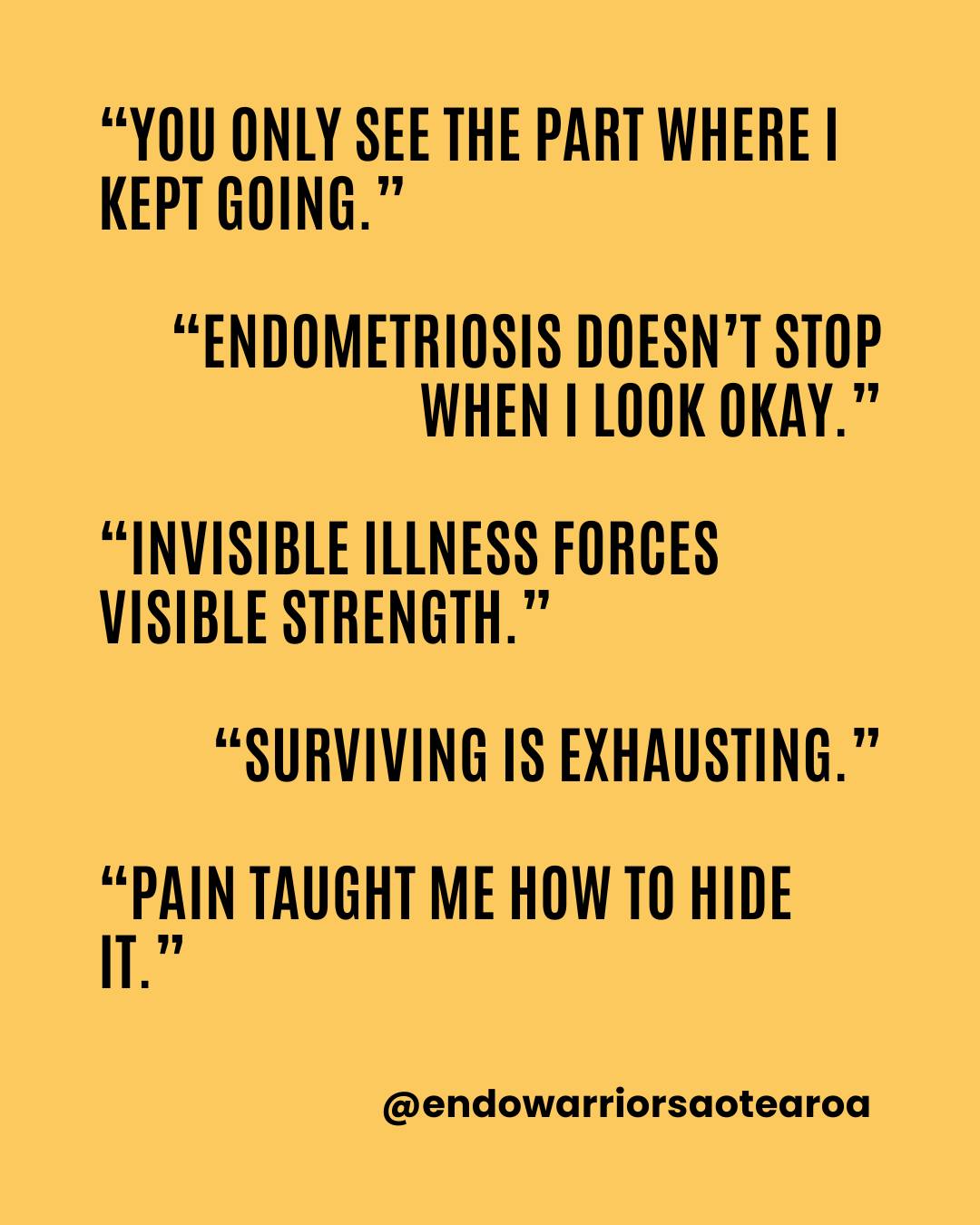 Those with endometriosis become experts at pretending they are okay.
Smiling through pain.
Showing up exhausted.
Saying âIâm fineâ because explaining it feels harder.
Just because someone looks okay on the outside does not mean they are not struggling.
What many people do not see is what happens after.
The pain relief that barely touches it.
The heating pads that never fully cool down.
The meals skipped because the nausea is too much.
The tears from pure exhaustion.
The cancelled plans.
The guilt.
The isolation.
The days spent trying to recover from simply surviving.
People see the few hours you pushed through.
They do not see the price your body paid for it after.
Endometriosis is more than âbad periodsâ.
It can impact every part of a personâs life physically, mentally, emotionally, socially, and financially.
Be gentle with people fighting battles you cannot see.
#Endometriosis #InvisibleIllness #ChronicPain #EndoAwareness #EndoWarriorsAotearoa
