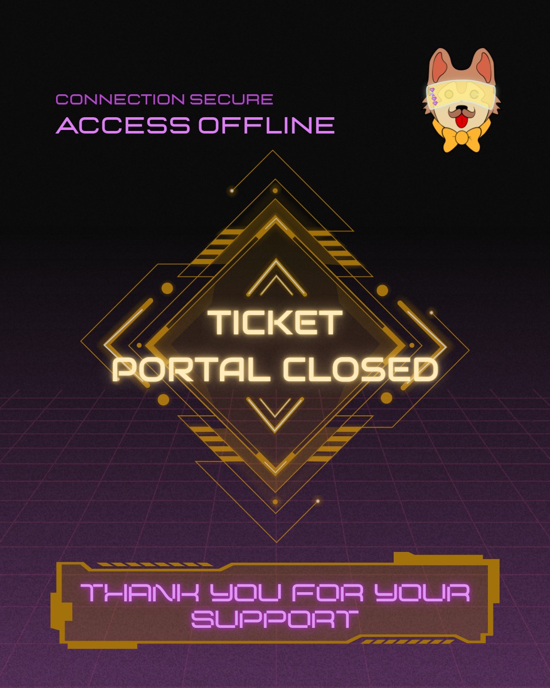 // CONNECTION SECURE //
ACCESS OFFLINE
Kazokucon – Neon Age er UTSOLGT! 🤩
Tusen takk for all støtte, hype og kjærlighet.
Vi gleder oss helt vilt til å se dere! 💜
Vi ses på Kazokucon!