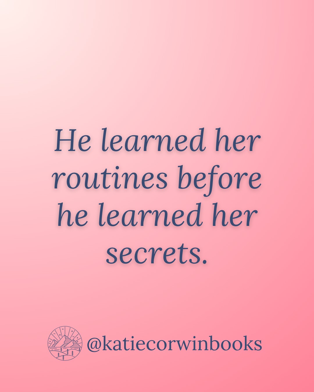 The way she avoided eye contact when she was overwhelmed.
The way she disappeared when life hurt. 🤍
#katiecorwinbooks #romancereader #slowburnromance #cleanromance #booklover