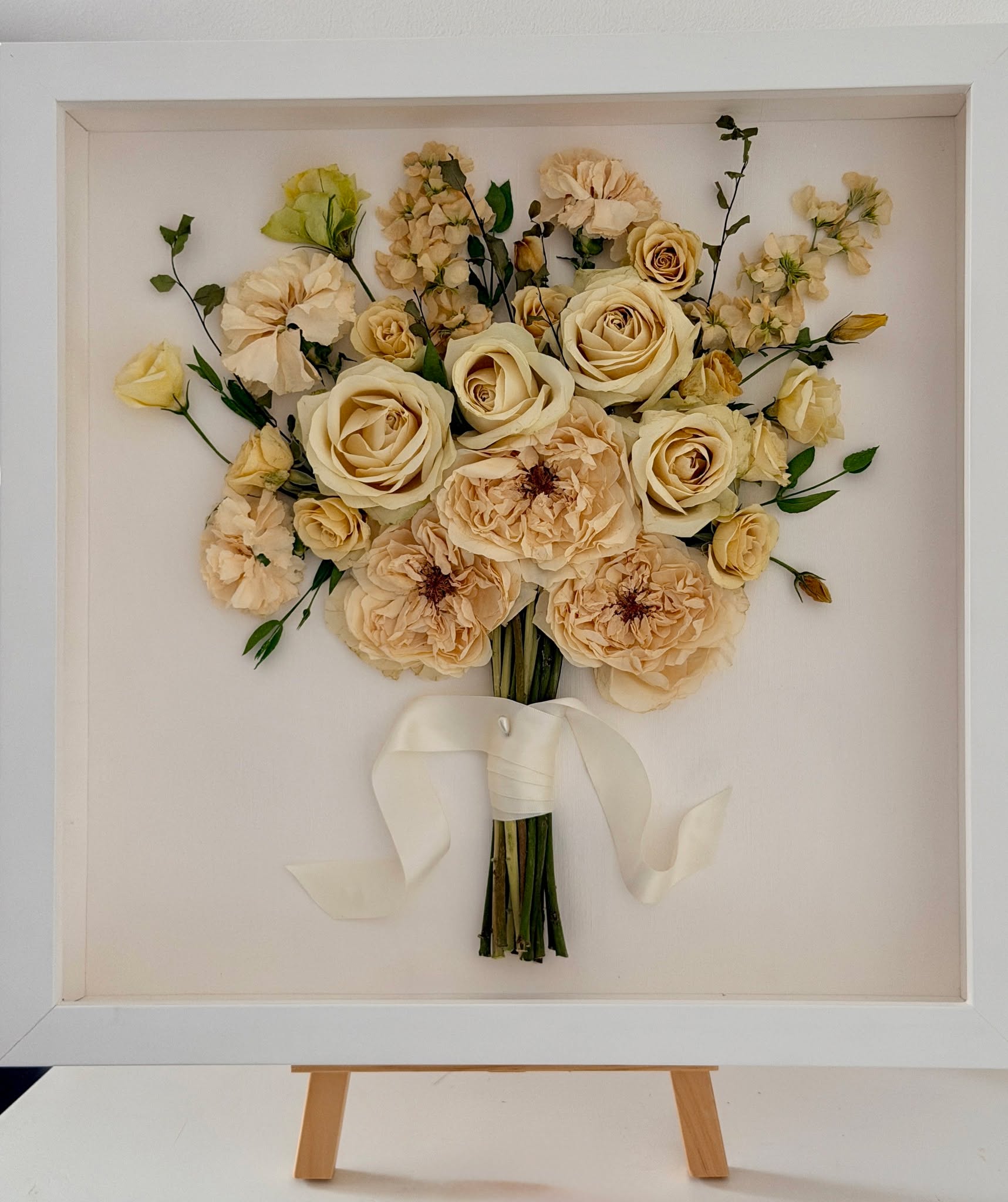 And here it is — finished, framed, and ready to go home 🤍
The final piece, styled and standing proud. Every bloom from the bouquet preserved in full 3D and laid into a 40x40 frame to be enjoyed for years to come.
To Anna, the beautiful bride who trusted me with her flowers — thank you. It's a privilege to be handed something so meaningful and given the job of preserving it. I never take that lightly 🤍
#weddingbouquetpreservation #preservedweddingflowers #goldcoastflowerpreservation #weddingkeepsake #cherishedblooms