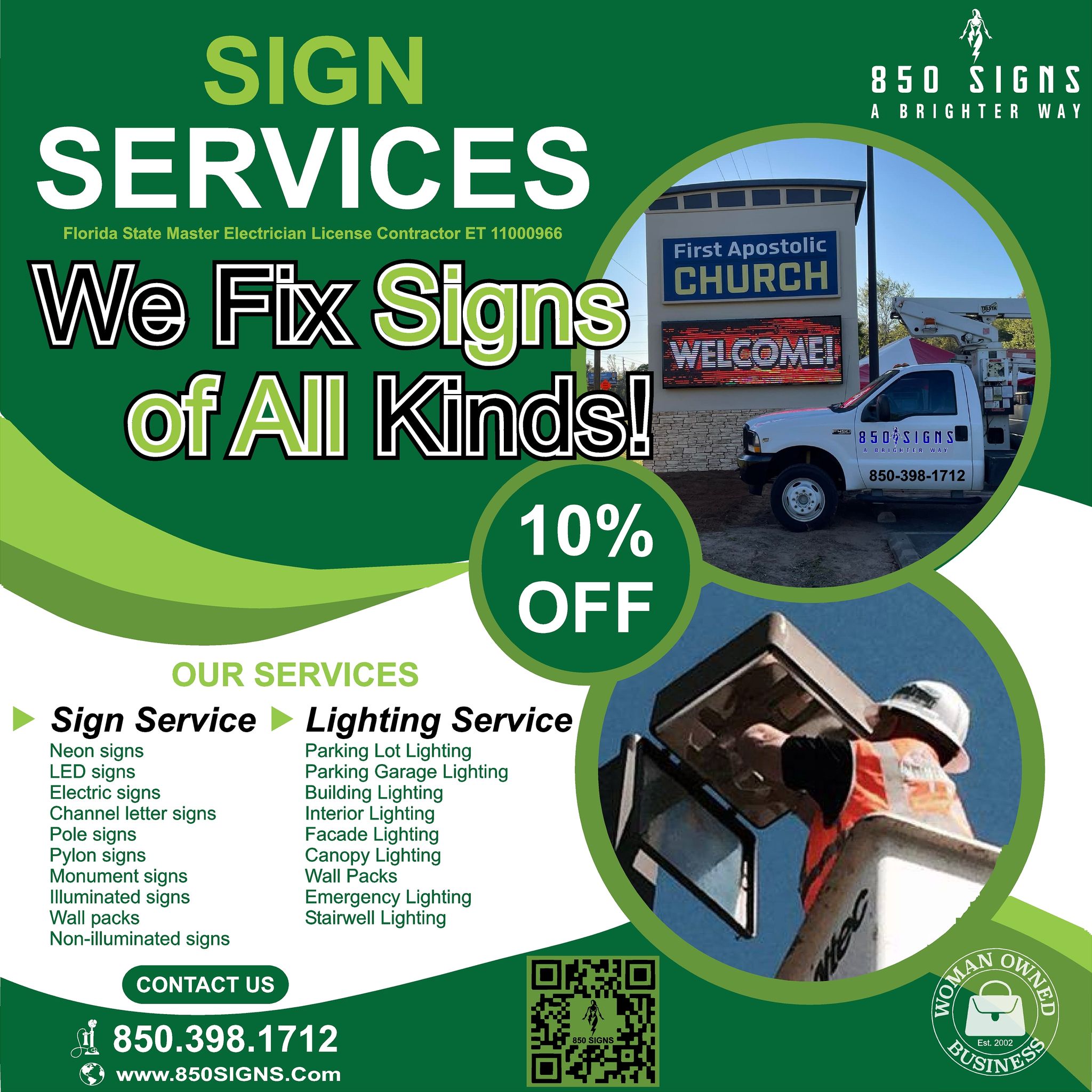 If you need a custom sign or Service of any kind,
please give us a call or text or email and our awesome
team can definitely take care of you!
( text ) or ( call ) 850.398.1712
TEAM850signs@gmail.com
www.850signs.com
#850signs #signage #customsigns #businesssigns #signdesign #branding #outdoorsigns #interiorsigns #exteriorsignage #signageexperts #professionalsigns #signinstallation #signcompany #businessbranding #clearsigns #trustedsigns #customsignage #signsolutions #qualitysign #LEDChannelLetters #SignInstallation #SignService #lighting #Pensacola #Sandestin #crestview #destin #fortwaltonbeach #DeFuniakSprings #Niceville