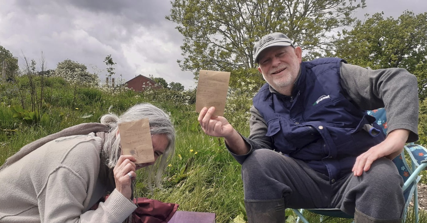 Haiku poetry in #TheGreen #ForestGarden in #DruidsHeath for the @urbantreefest last weekend!