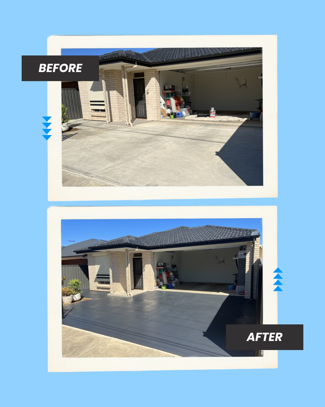 Not a bad difference for a driveway refresh. 👌
The darker finish completely changed the look of this home and gave it a much cleaner, sharper feel from the street. Sometimes it’s the simple upgrades that make the biggest impact.
If you want to get your next project rolling, contact us today.